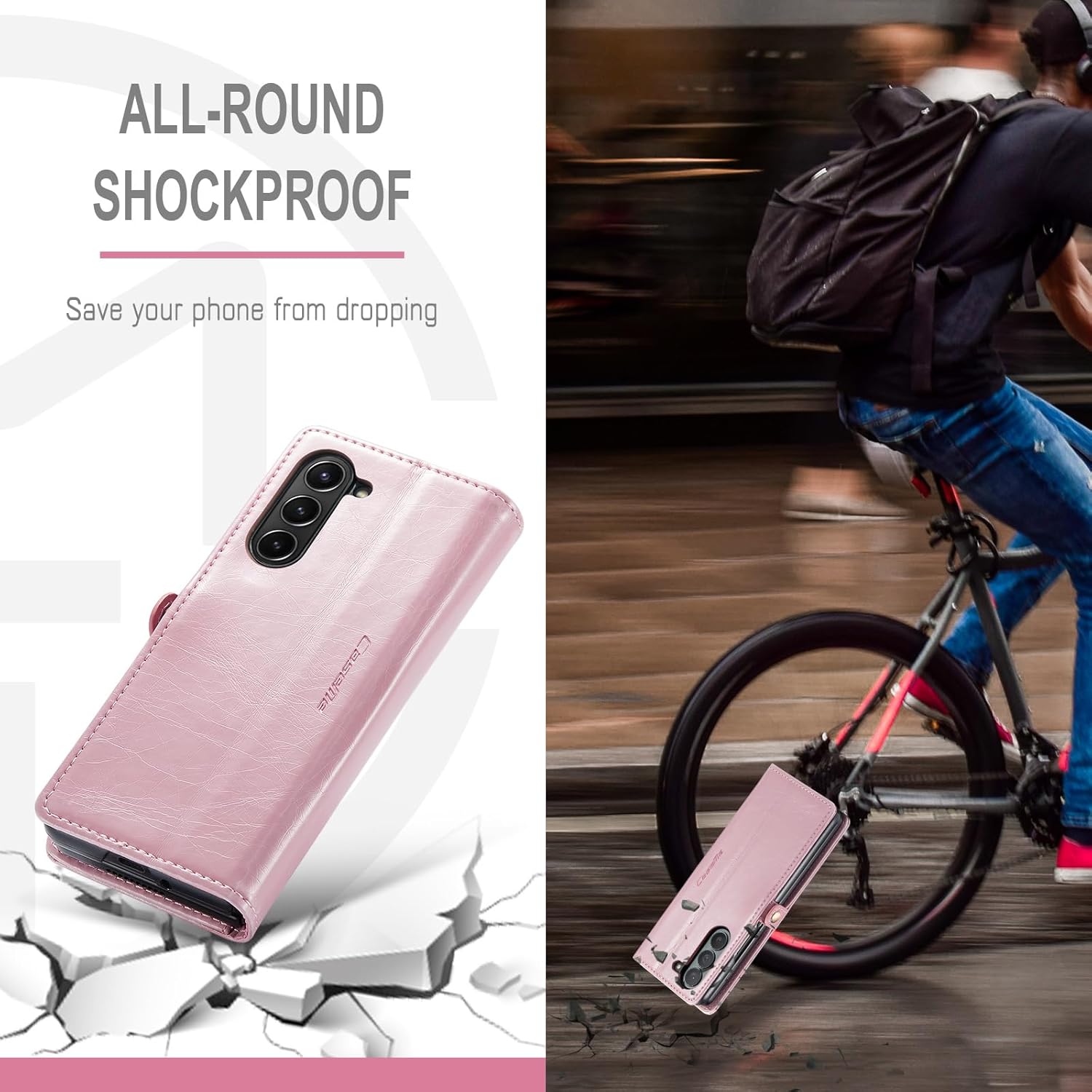 Hongxinyu Funda tipo cartera para Samsung Galaxy Z Fold5 2023, protección magnética, de piel sintética, con tarjetero, ranura para efectivo, bloqueo