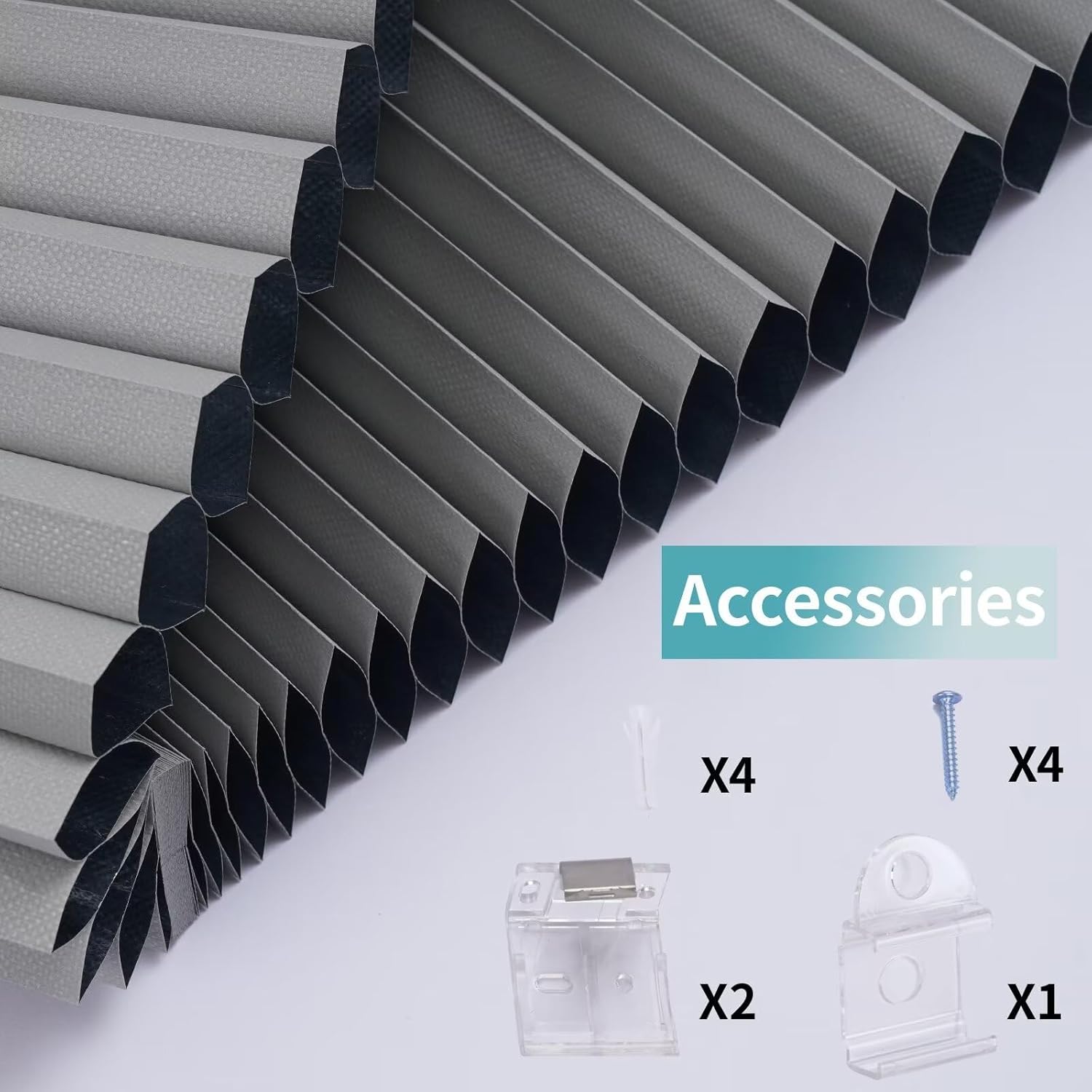 MYshade Persianas opacas sin cordones para oscurecer la habitación, persianas celulares con diseño de panal para ventanas de interior, fáciles de
