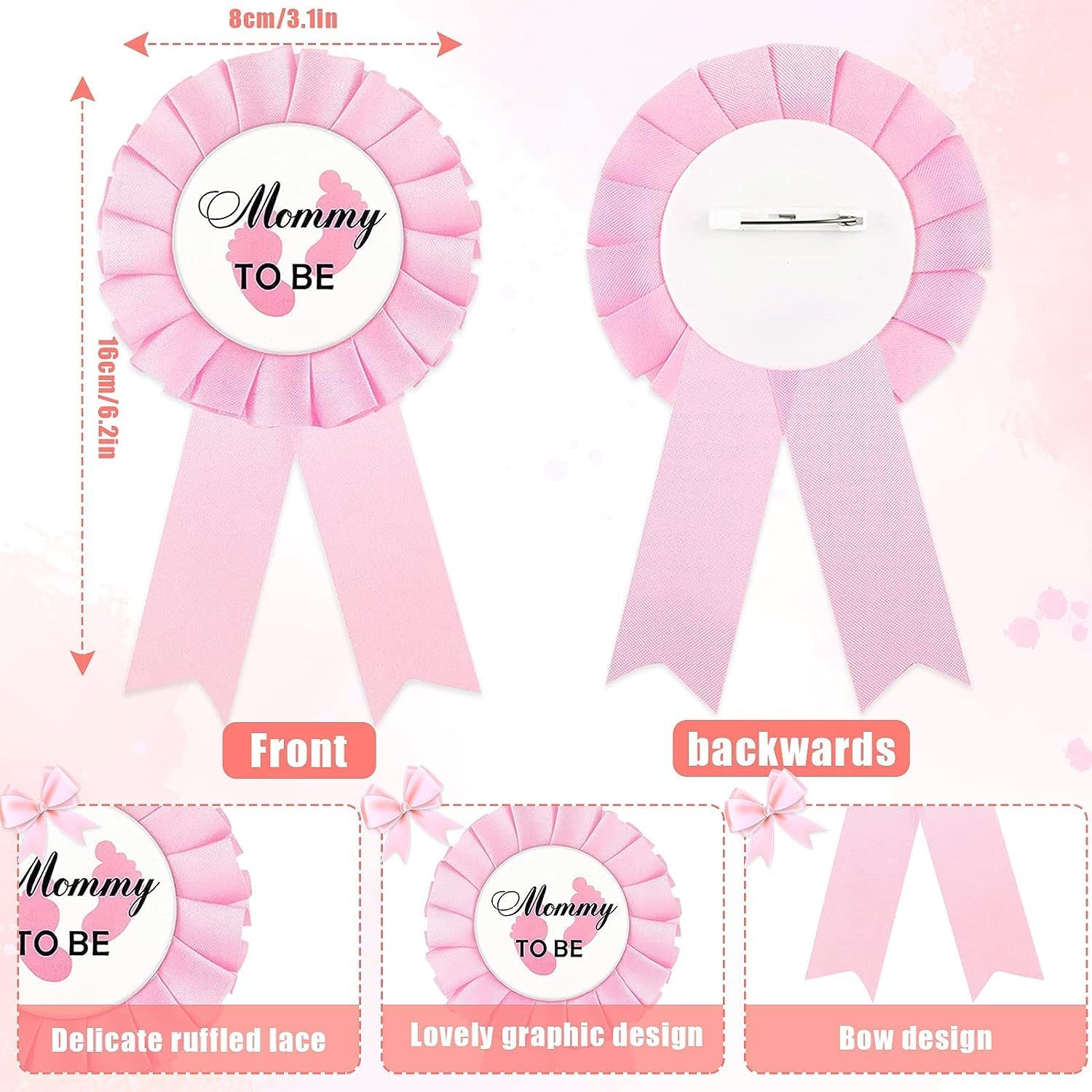 3 paquetes de decoraciones para baby shower, banda para mamá y papá para ser mamá y papá para fiesta de baby shower, celebración de género, regalos