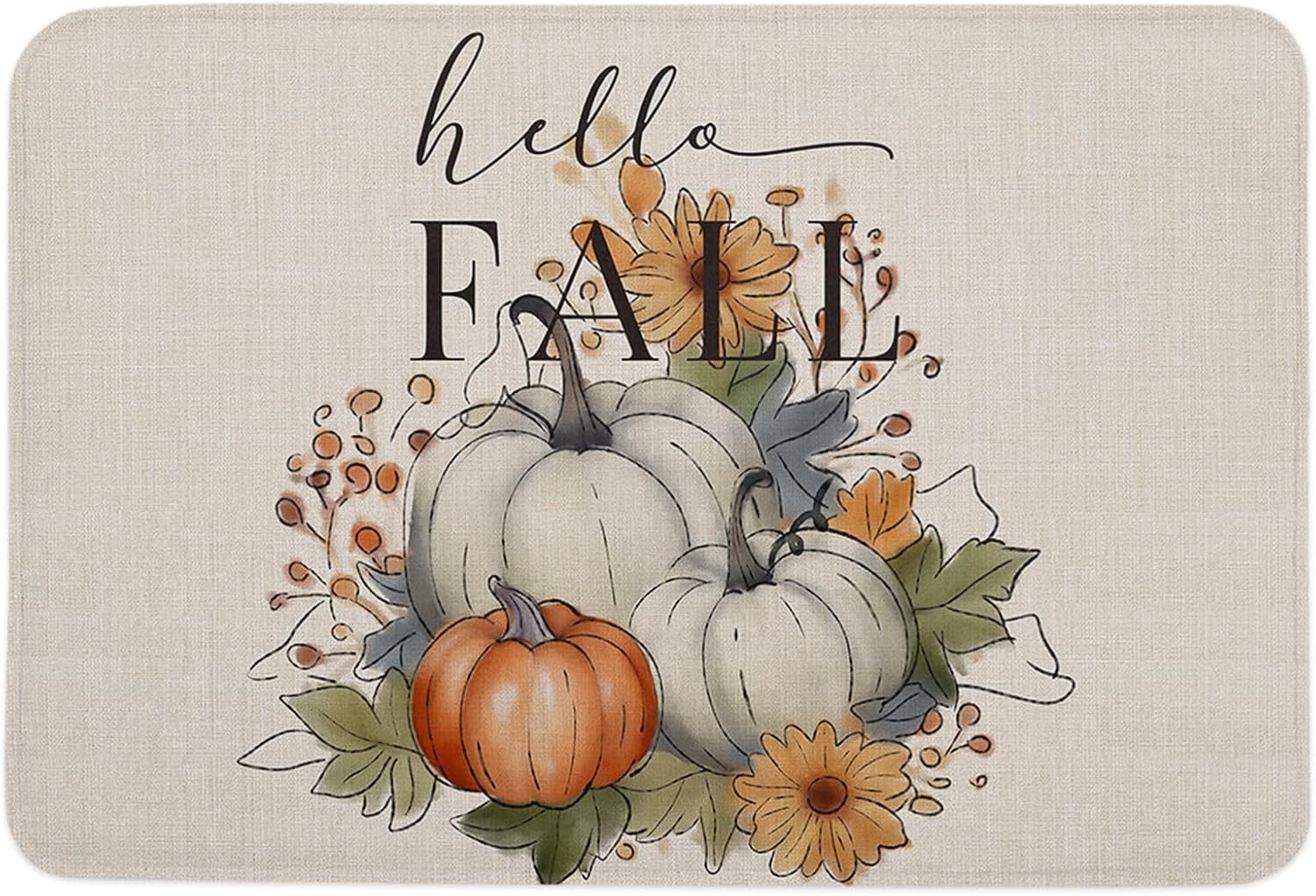Autumn Bathroom Rug Maple Leaf Autumn Bathroom Mat Sponge Door Mat, Leaf Vintage Style Water Non-Slip Washable Foam Mat Rug for Bathroom Kitchen,