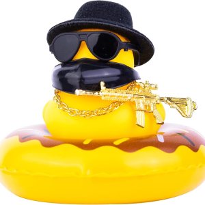 MuMyer Adornos de pato de goma para automóvil, decoración de tablero de automóvil con accesorios geniales, cubierta de boca, mini anillo de MuMyer Adornos de pato de goma para automóvil, decoración de tablero de automóvil con accesorios geniales, cubierta de boca, mini anillo de