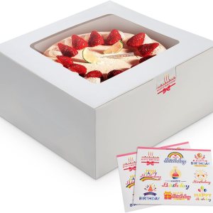 10 cajas de galletas de 10 x 10 x 5 pulgadas con ventana, cajas blancas de panadería, cajas desechables de 10 pulgadas, uso como cajas de galletas, 10 cajas de galletas de 10 x 10 x 5 pulgadas con ventana, cajas blancas de panadería, cajas desechables de 10 pulgadas, uso como cajas de galletas,