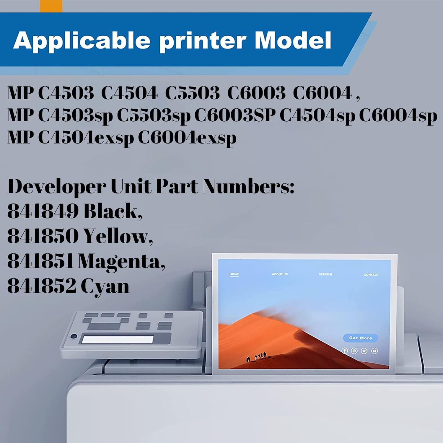 MP C4503 – Cartucho de tóner compatible con impresora Ricoh MPC4503 MPC4504 MPC5503 MPC6003 MPC6004 (841849, negro)
