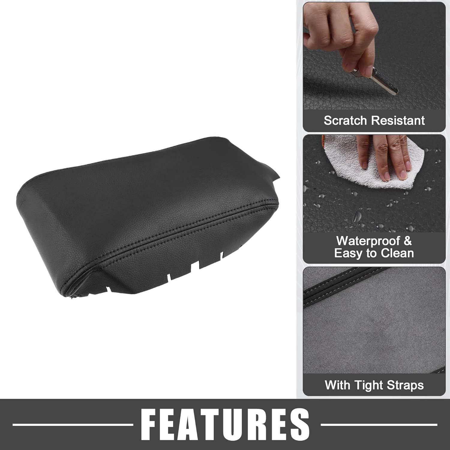 A ABSOPRO Funda protectora para reposabrazos de piel sintética negra de repuesto para Honda Civic 2016-2021 (juego de 1)