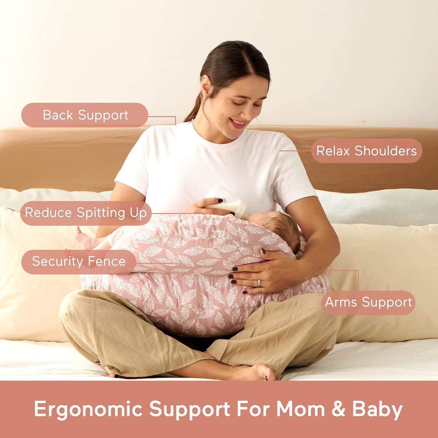 Momcozy Original Nursing Pillow and Positioner – Plus Size Feeding Pillow  Breastfeeding, Bottle Feeding, Baby Support  with Adjustable Waist Strap