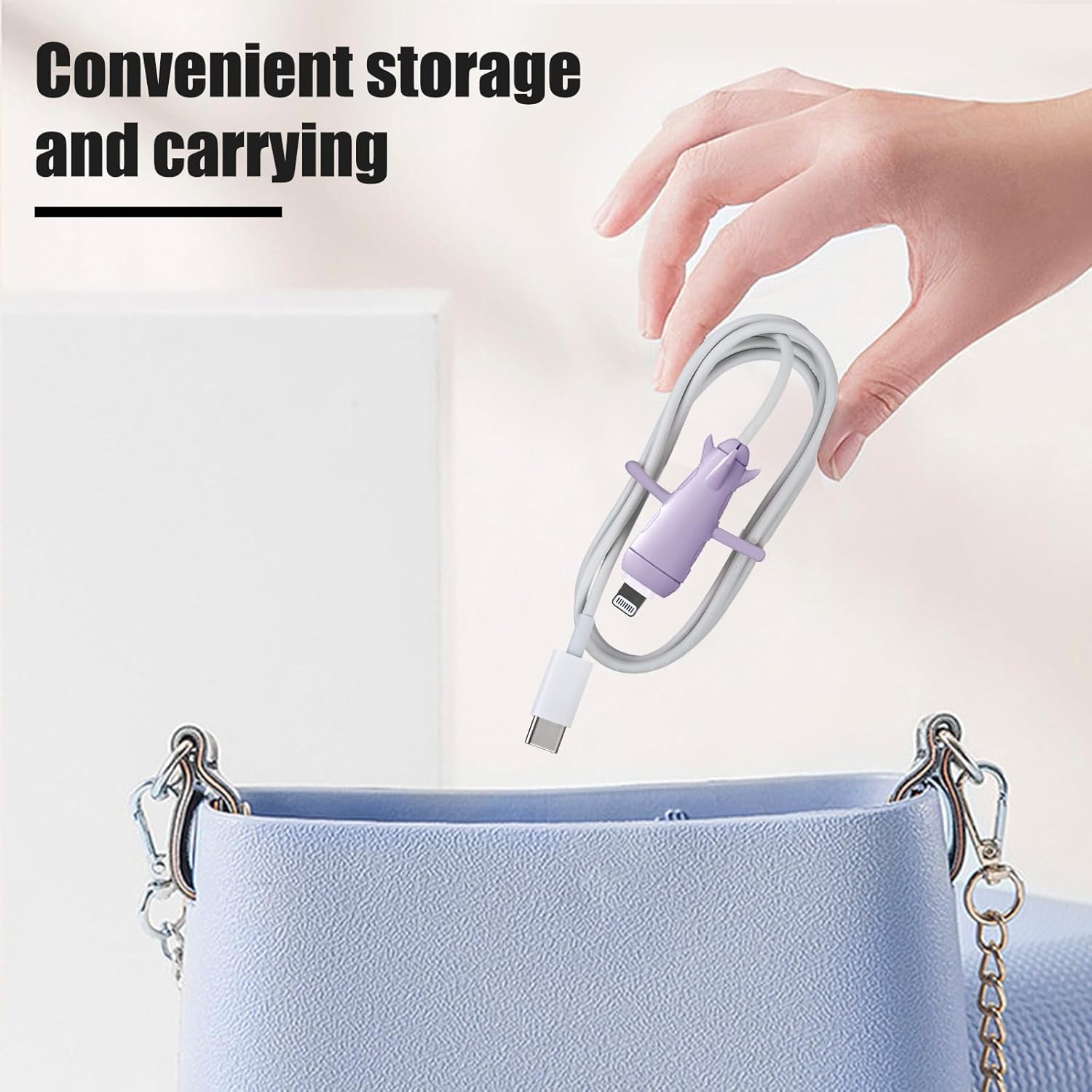 CameCosy Funda protectora de cable 2 en 1 compatible con iPhone, Android, cable USB tipo C, 2 unidades de silicona estirable para cargador de cable,