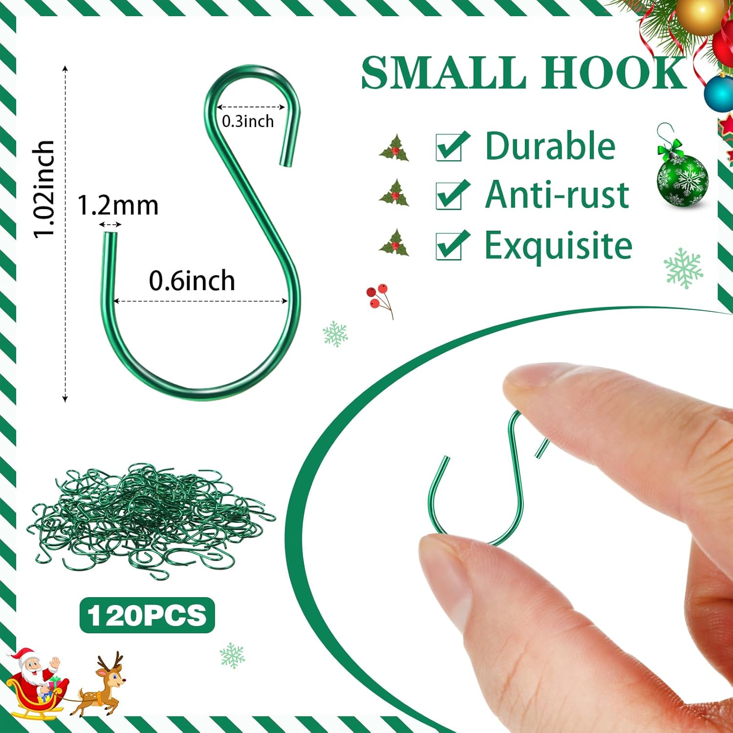 Sratte Mini gancho en S para colgar ganchos de metal de 1 pulgada para colgar en forma de S, gancho de alambre de hierro en forma de S, ganchos de
