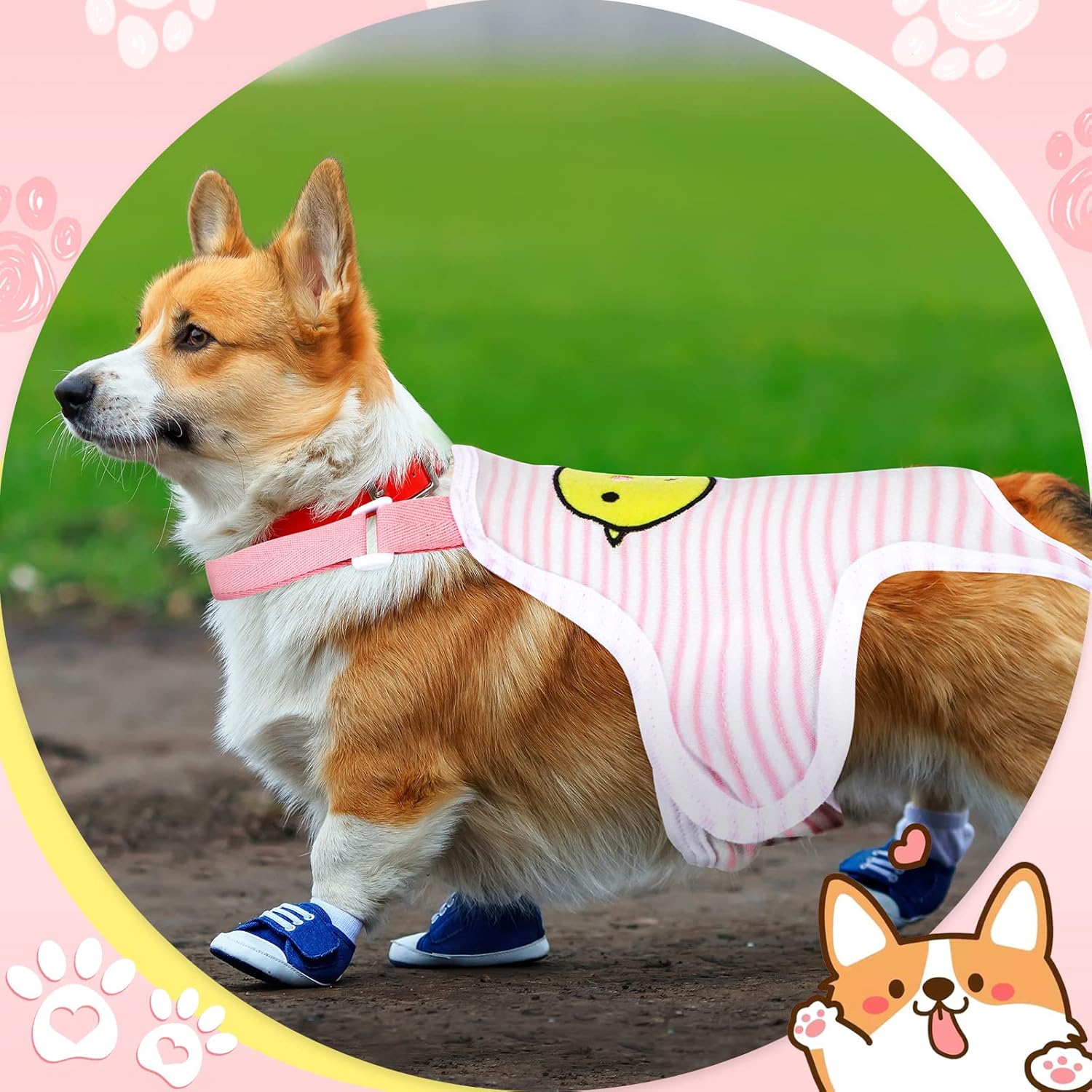 6 pañales para perro, bragas sanitarias a rayas con tirantes ajustables, lavables y reutilizables, ropa interior linda para perro, ropa interior