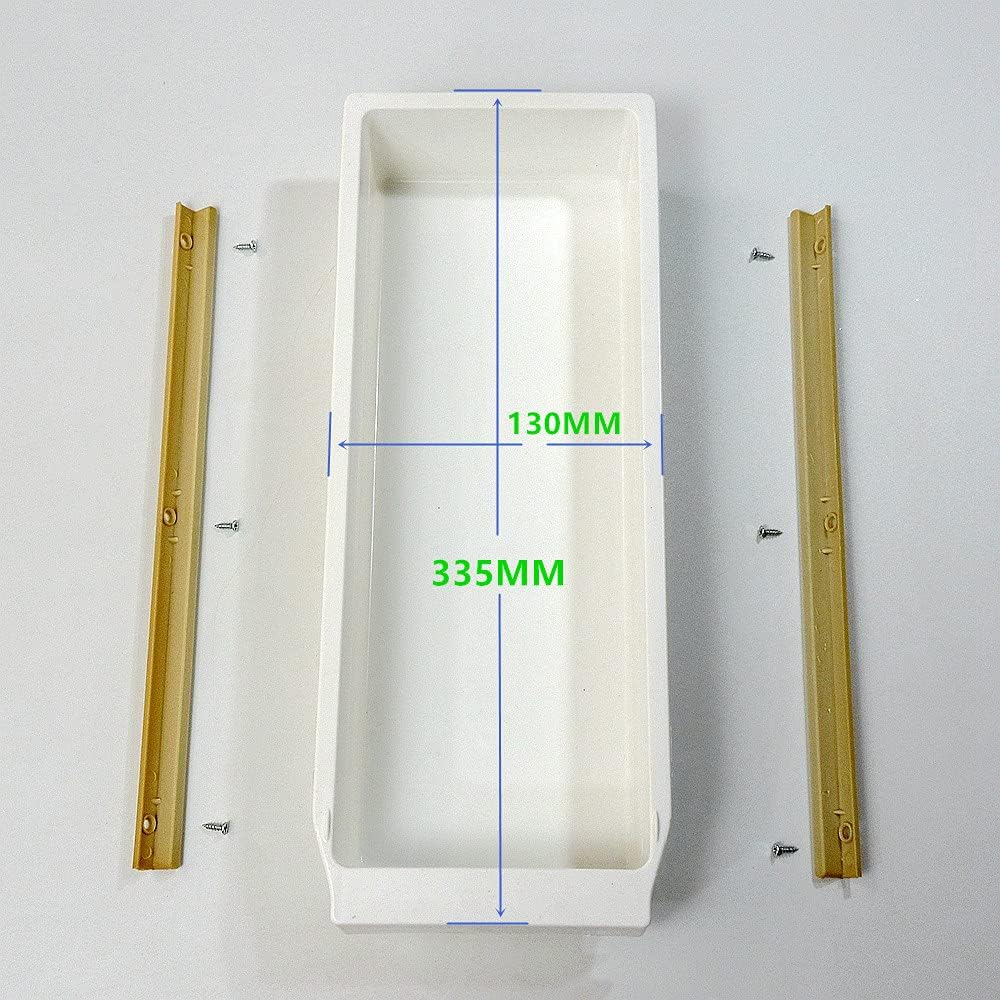 Cajón de plástico montado en la mesa de la máquina de coser industrial con 2 deslizadores y 6 tornillos