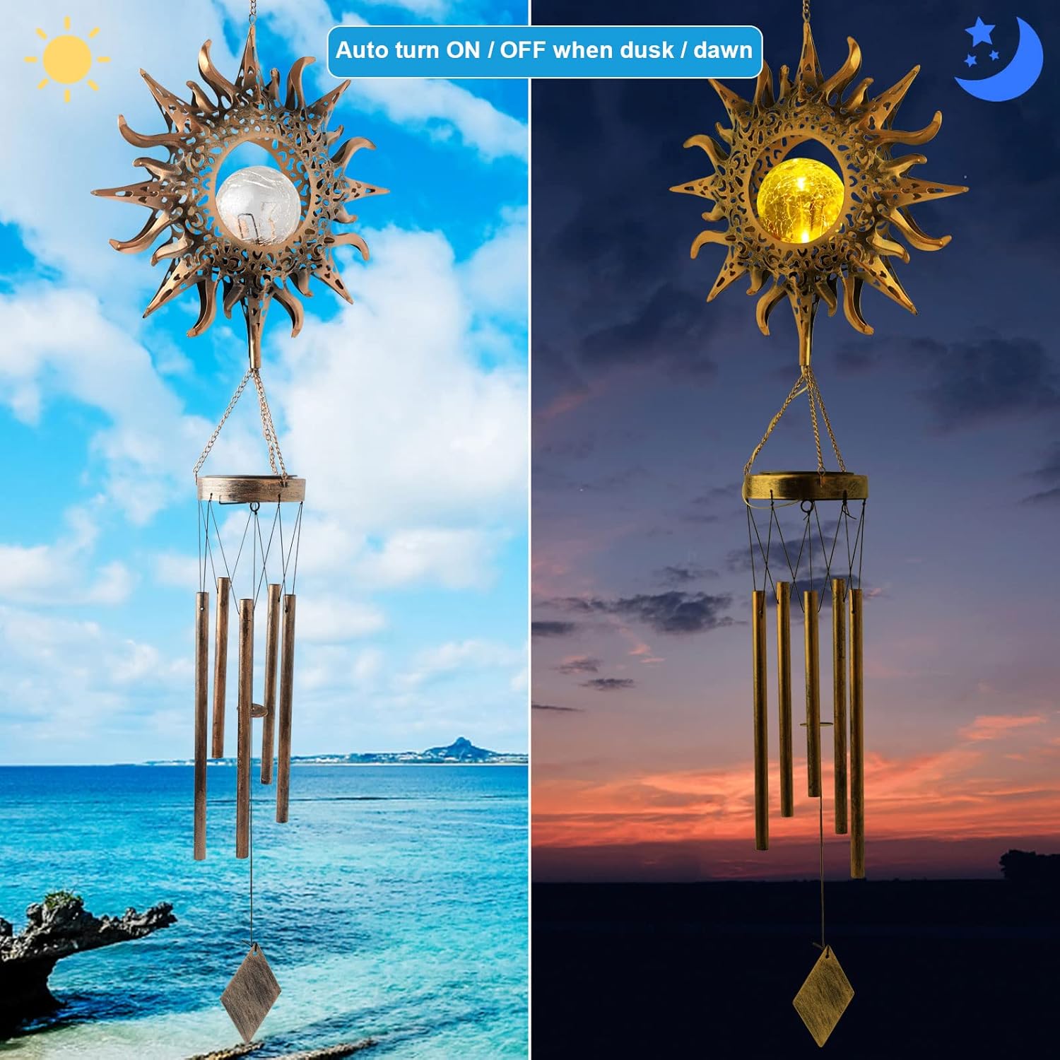 JOBOSI Carillones de viento de mariposa regalos para mamá carillón de viento de mariposa campanillas de viento brillantes para decoración al aire