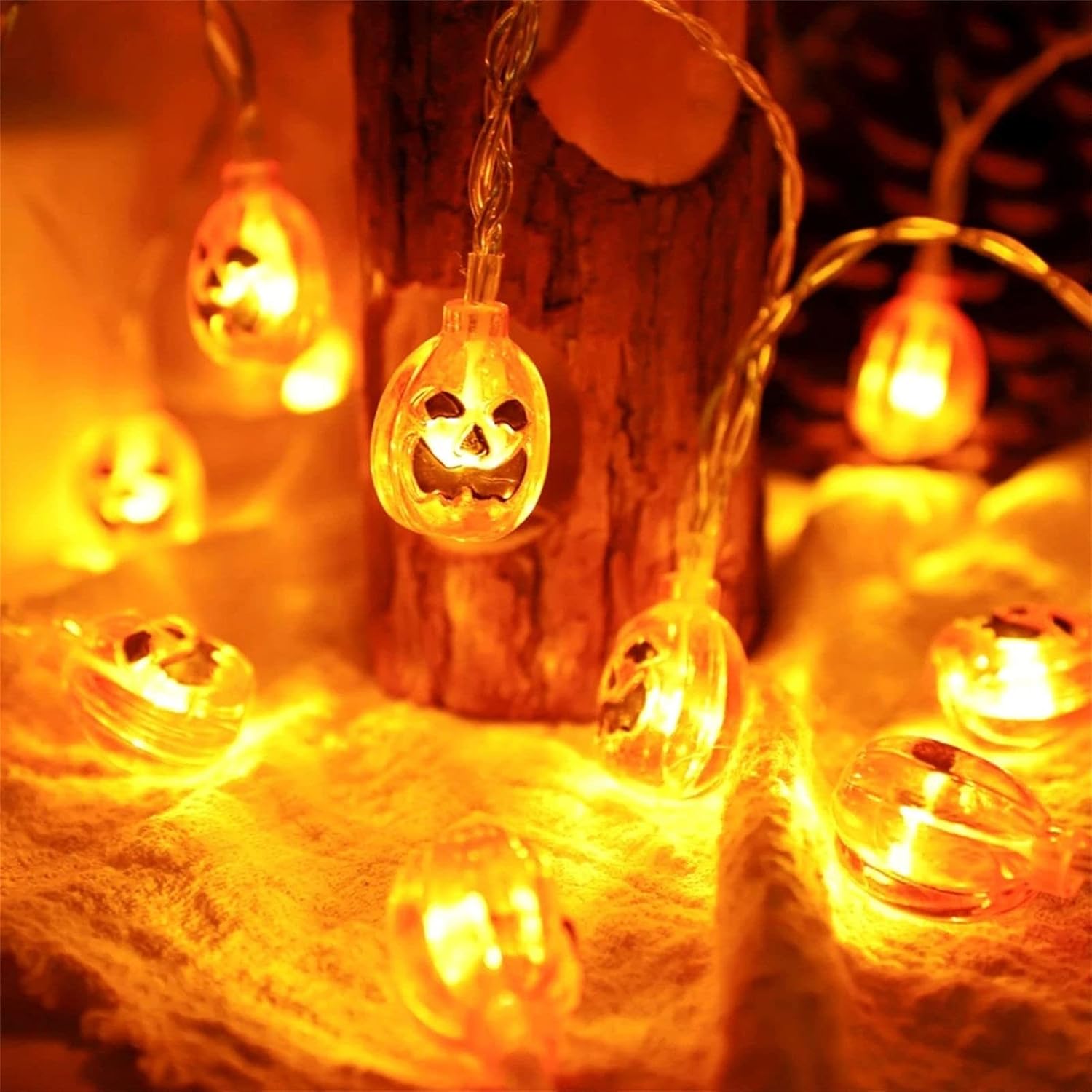 Luces de Halloween, decoraciones de Halloween, luces LED de fantasma, calabaza para decoración de Halloween, interiores y exteriores, fiesta de