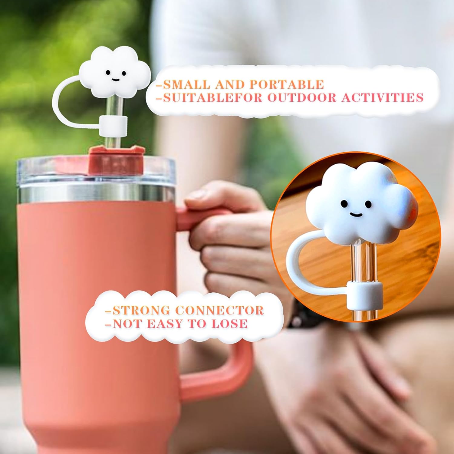 4 fundas de popote para vaso Stanley Cup & Simple Modern de 40 onzas, cubiertas de punta de pajilla, tapas de paja a prueba de polvo, cubierta