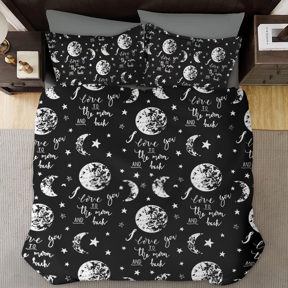 Funda de edredón tamaño King, juego de ropa de cama con cierre de cremallera para niños y adultos, funda de edredón de San Valentín con 2 fundas de