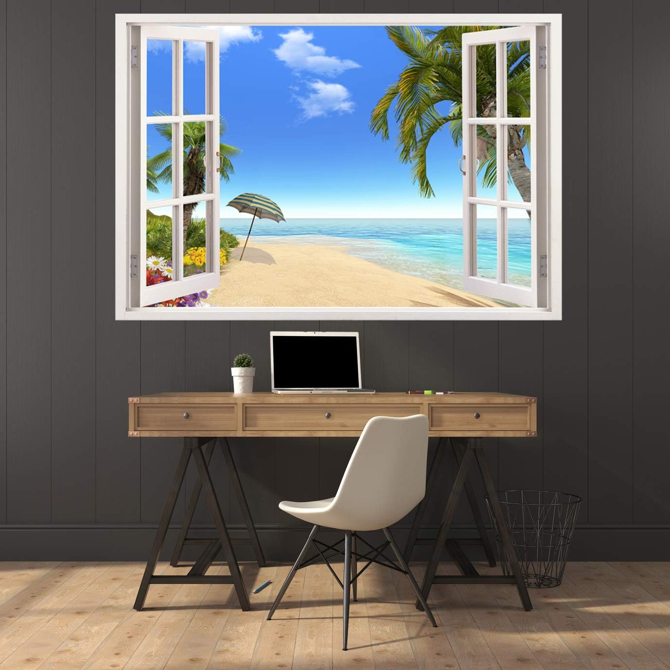 Mi Alma Calcomanías de pared de vinilo extraíbles 3D, diseño de marco de ventana, amplia variedad de vistas realistas, fáciles de aplicar, despegar