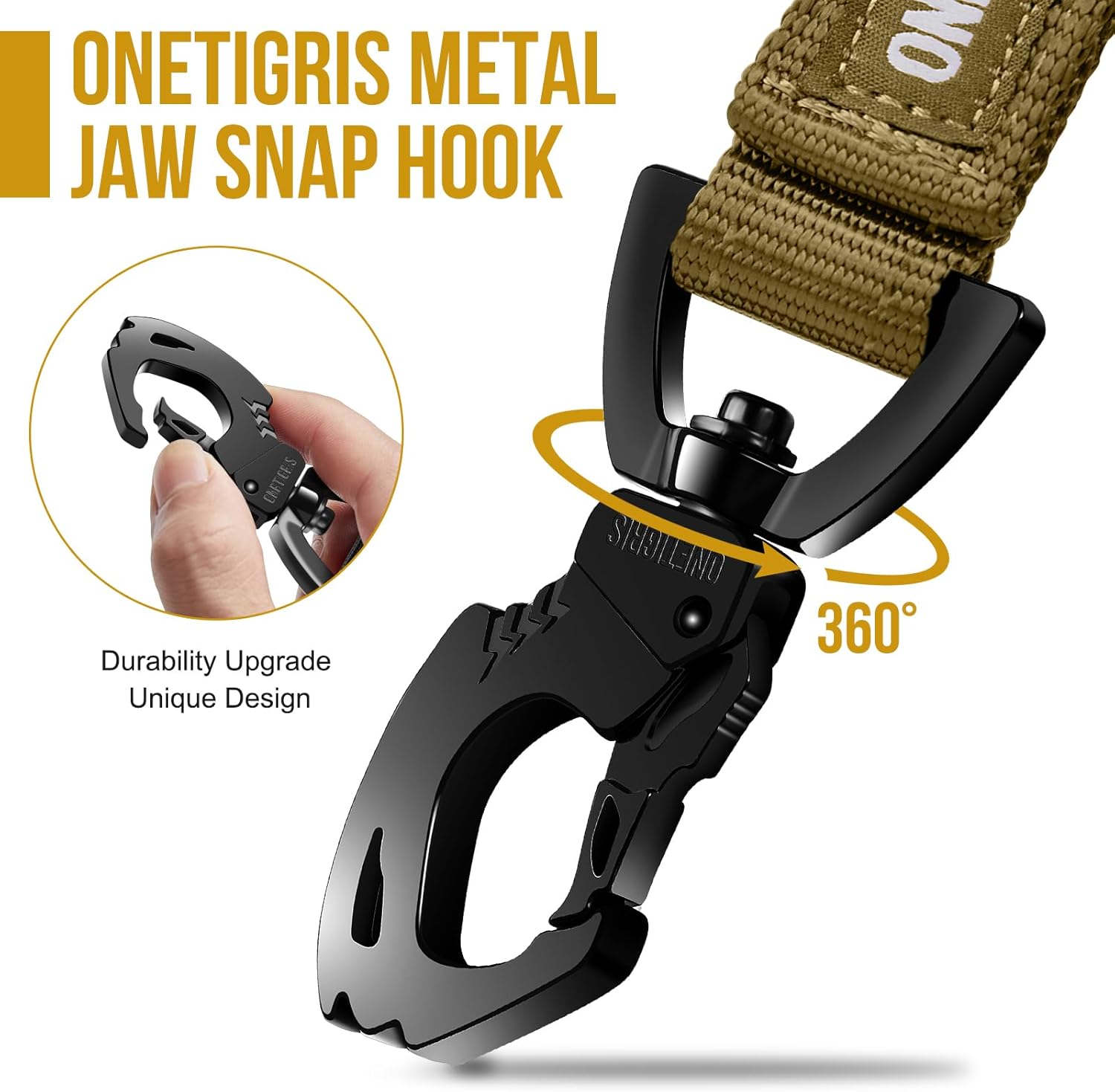 OneTigris Bolt – Correa corta de tráfico para perros pequeños, medianos y grandes (marrón coyote, M)