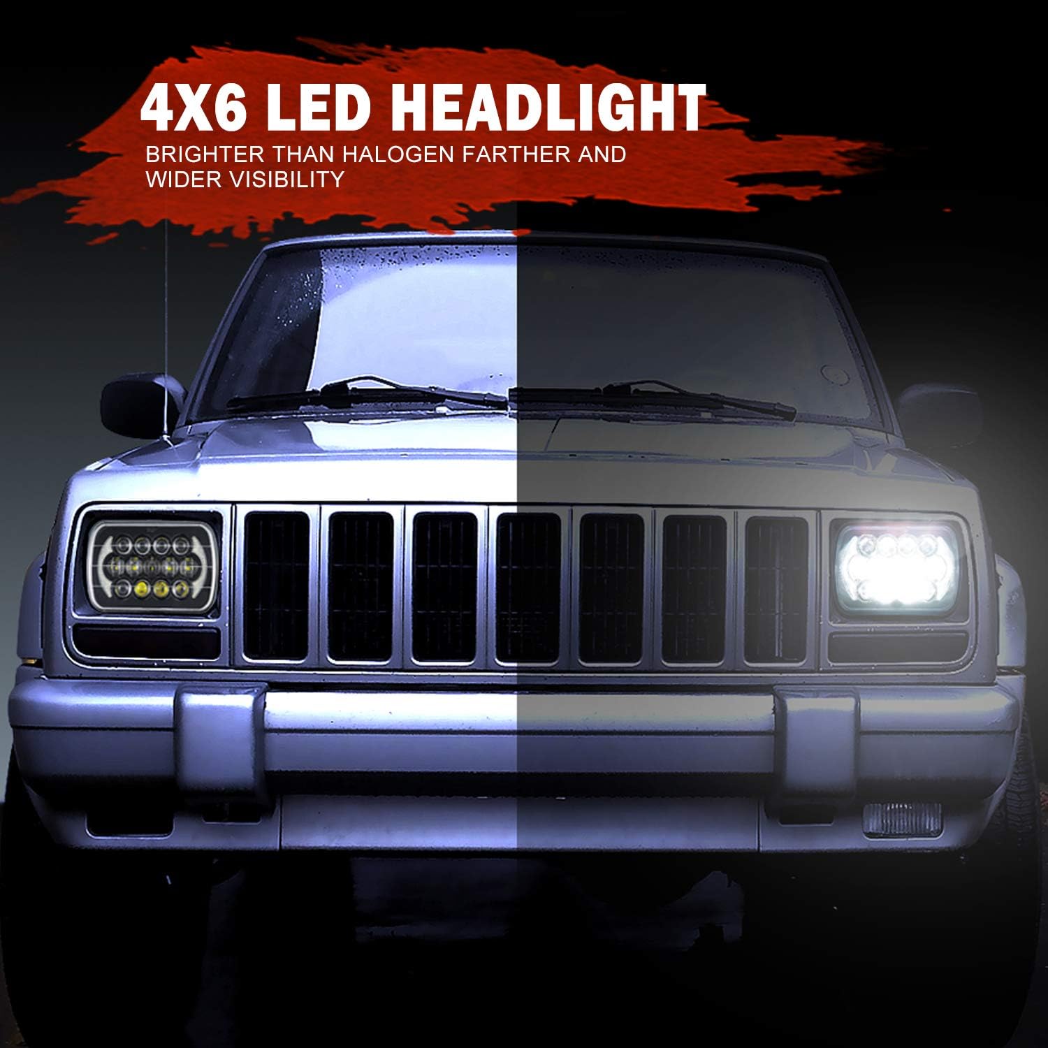 (4 unidades) Faros LED de 4 x 6 pulgadas aprobados por puntos rectangulares de repuesto H4651 H4652 H4656 H4666 H6545