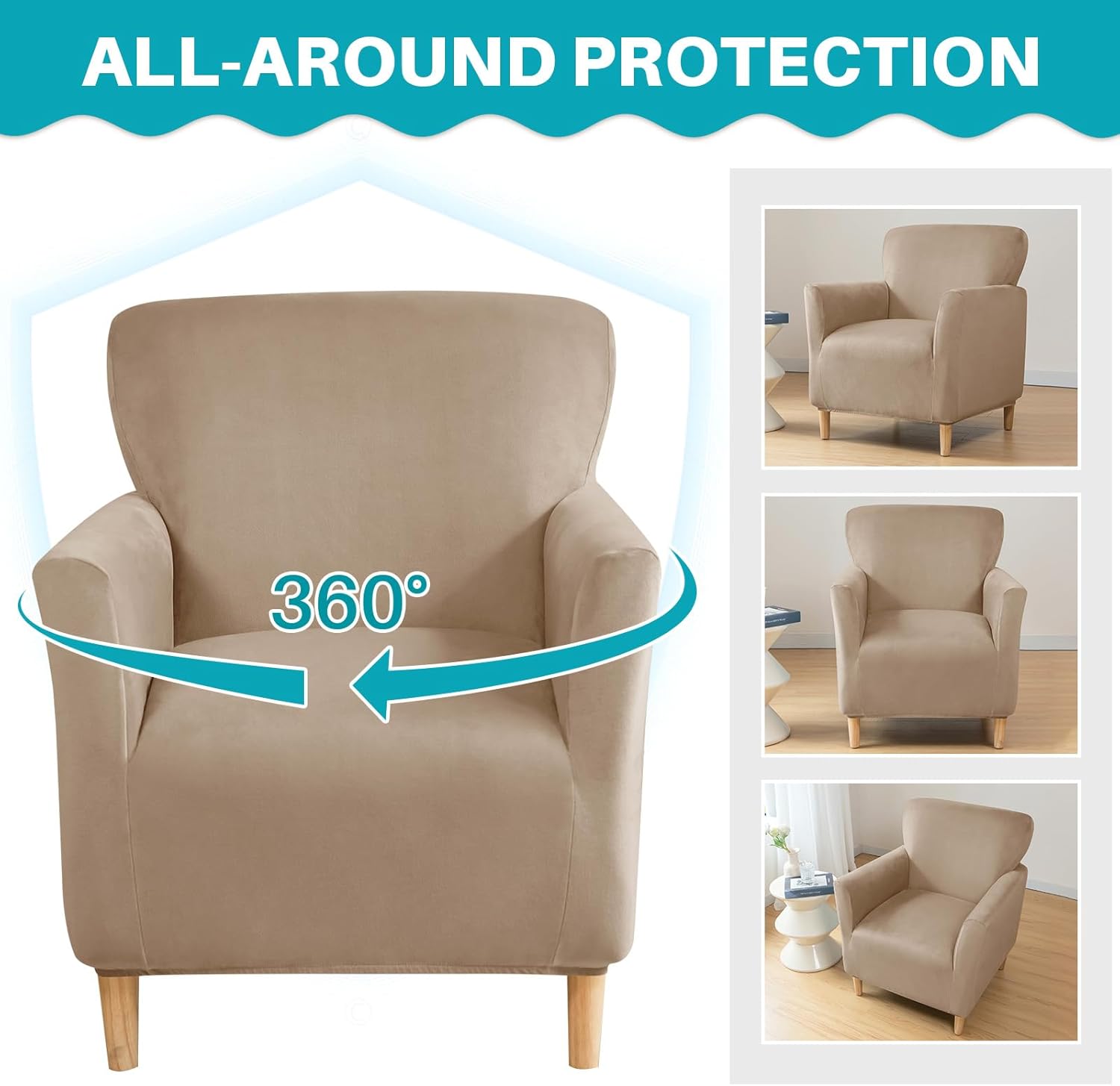 MIFXIN Funda para sillón de banquete, funda elástica de terciopelo para sillón, 1 pieza de elastano, protector de muebles elástico para sofá de 1