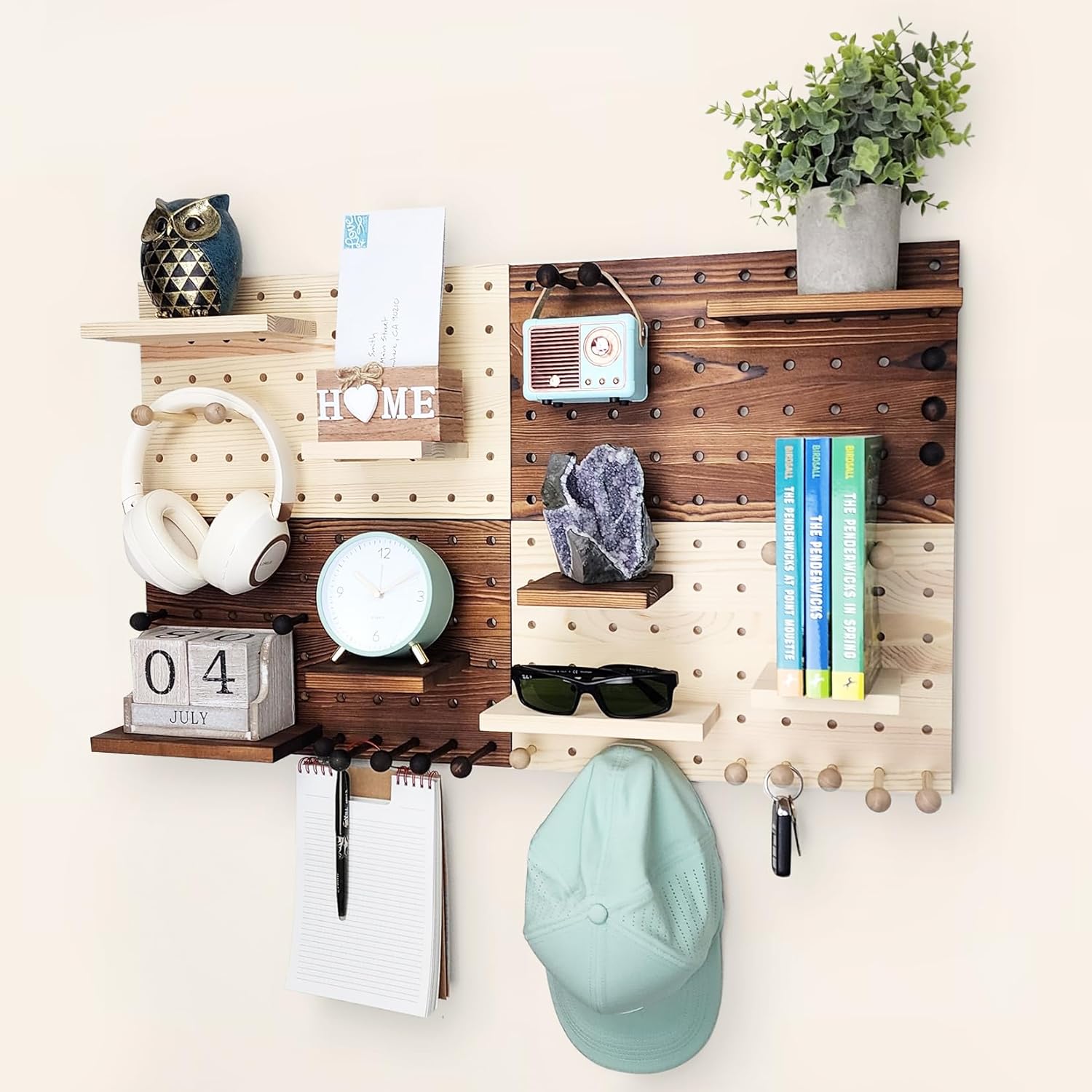 FreshDecor Tablero de clavijas de madera (Natural)