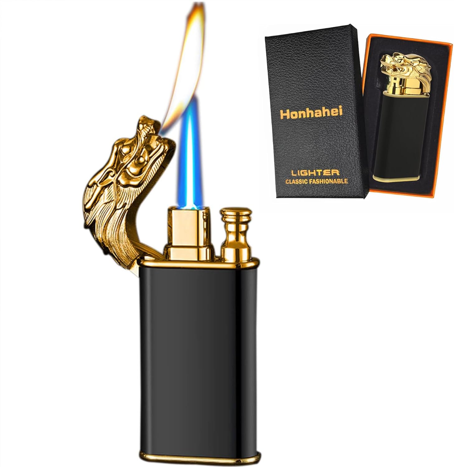 Encendedor de dragón 2024, único encendedor de antorcha conmutable suave y llama chorro, encendedor fresco recargable de butano, regalo creativo