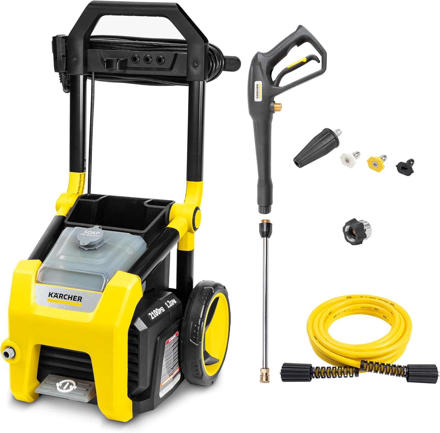 Kärcher – K2100PS – Max 2625 PSI – Lavadora a presión eléctrica TruPressure – Con 4 boquillas de pulverización – Ideal para limpiar automóviles,
