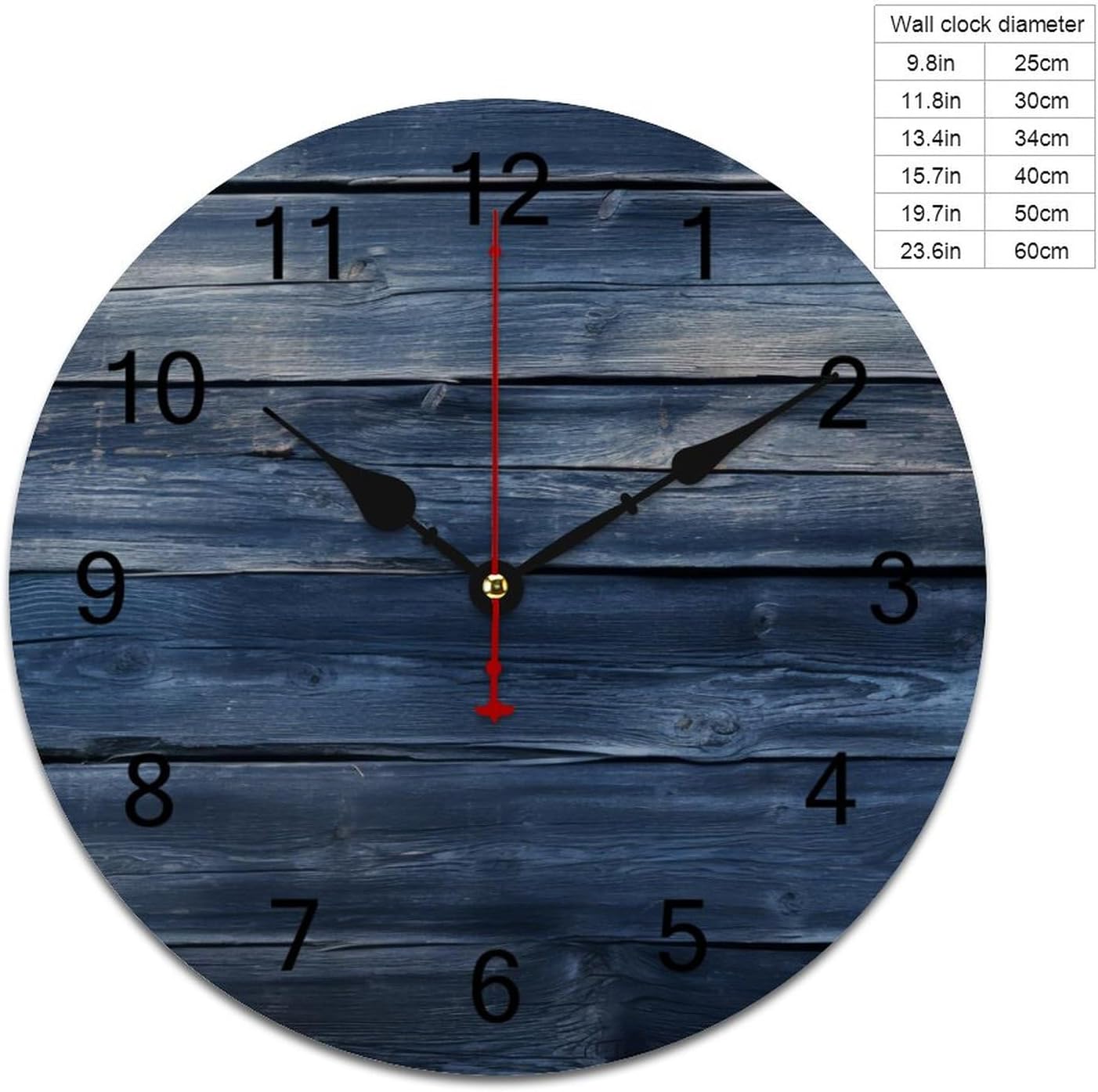 Relojes de pared de 12 pulgadas para sala de estar, reloj de pared silencioso a pilas, reloj de madera rústica de granja, fácil de leer, decoración