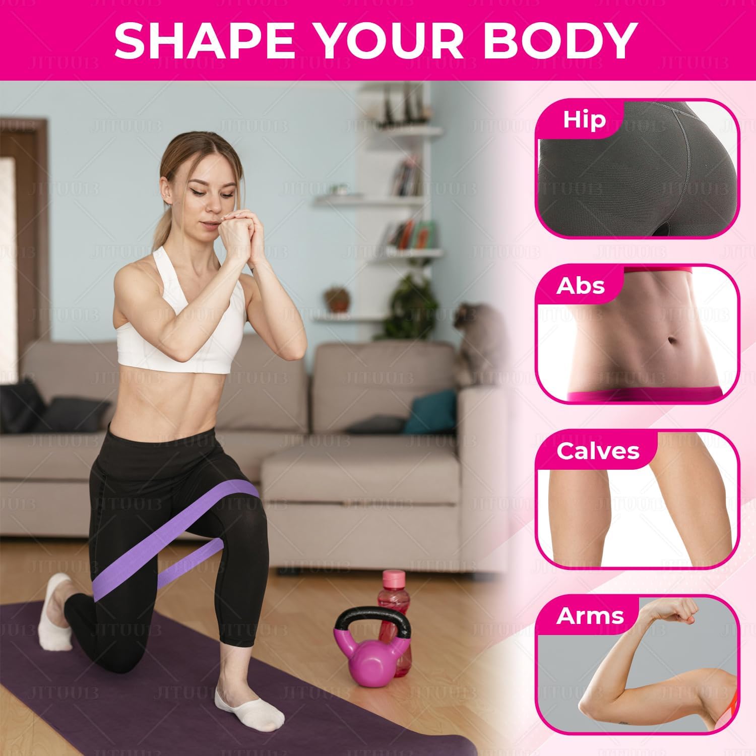 Hildebrand Bandas de resistencia  3 bandas de resistencia para entrenar  Bandas de ejercicio multiusos para abdominales, glúteos, caderas, piernas