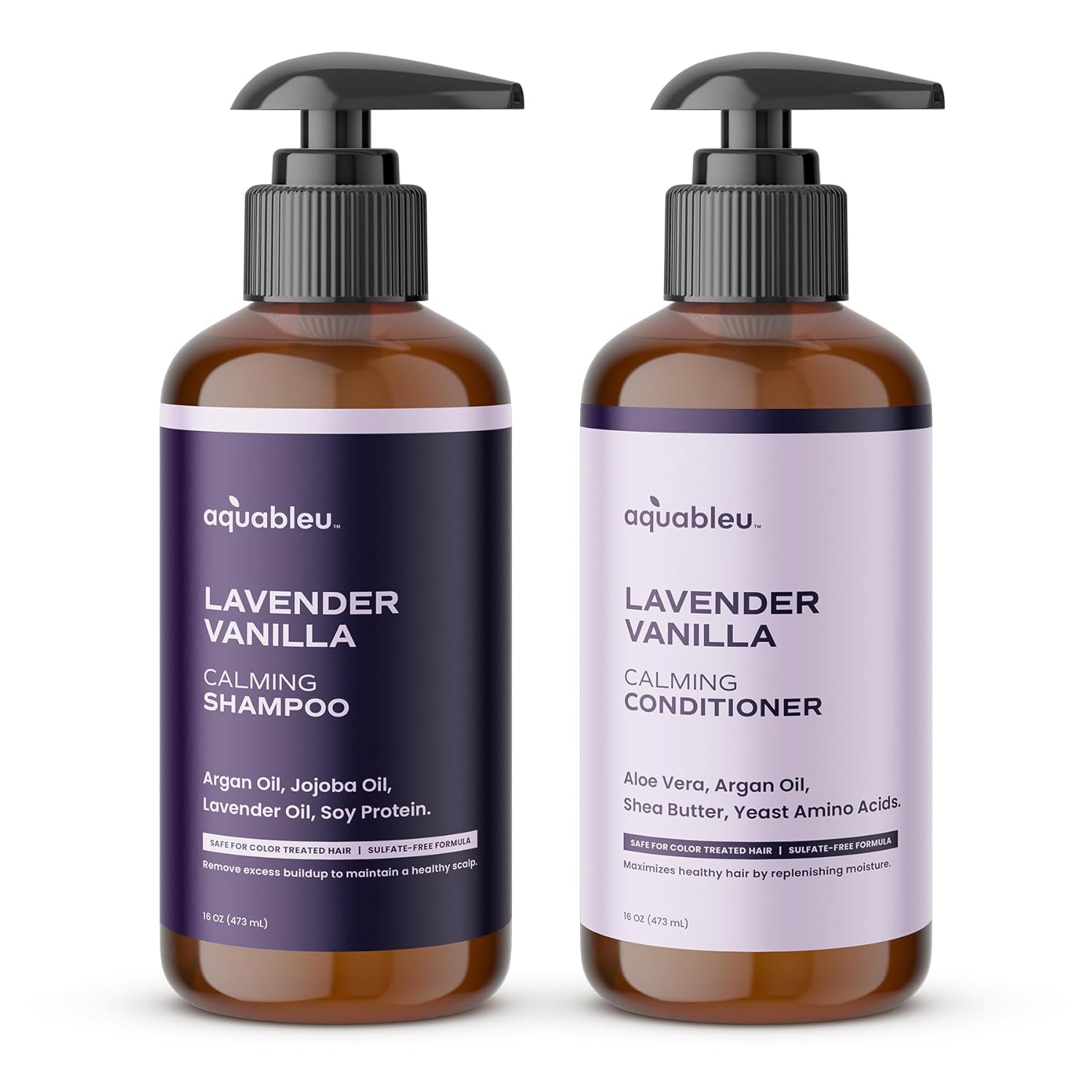 Natural Lavender Vanilla Shampoo & Conditioner Set – Gentle Ultra Calming Multitasking Cleanser – Nourishing & Restorative – Sulfate & Paraben Free
