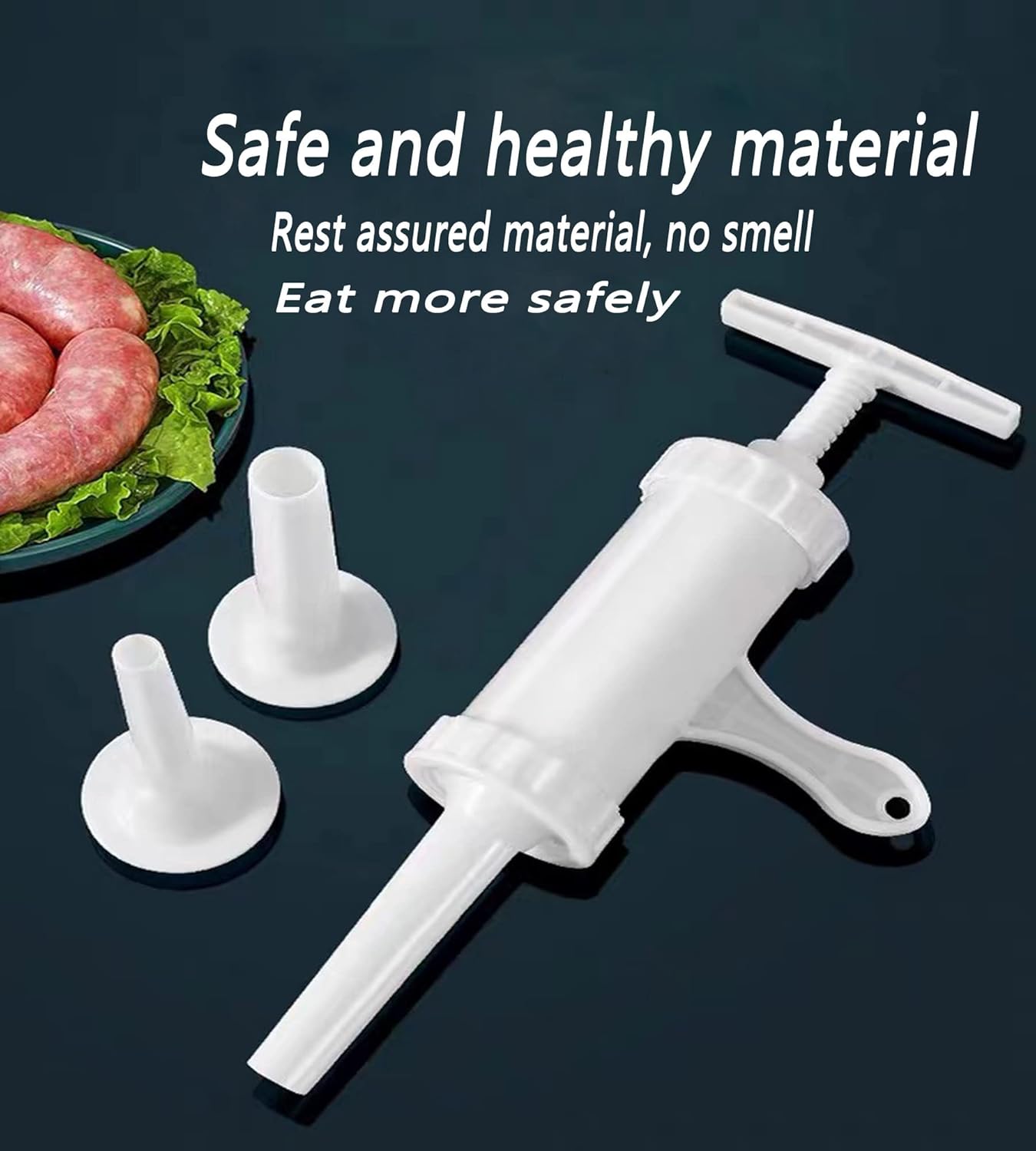 Máquina de salchichas manual de calidad alimentaria, relleno de salchichas, llenado de embudo de plástico manual, tubos de embudo de embudo,