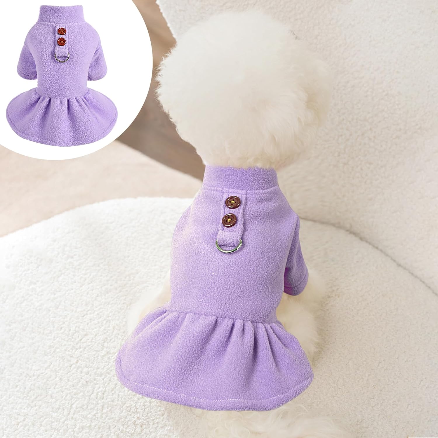 Vestido de perro arnés para perros pequeños, vestidos de Navidad para perros, ropa de forro polar para cachorros, sudaderas para mascotas, abrigos
