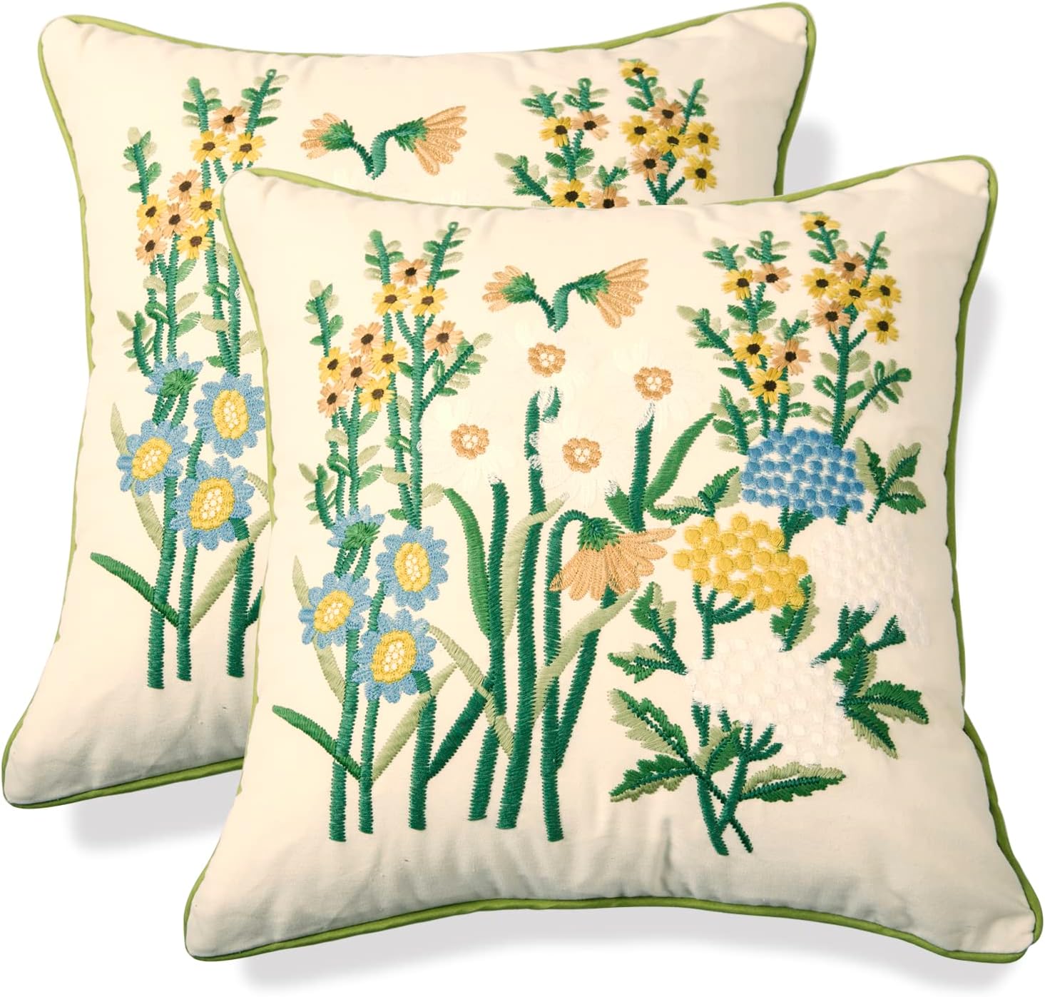 Lujosas fundas de almohada de poliéster, 18 x 18 pulgadas, juego de 2, fundas de almohada decorativas más suaves, cremallera oculta, lavables,