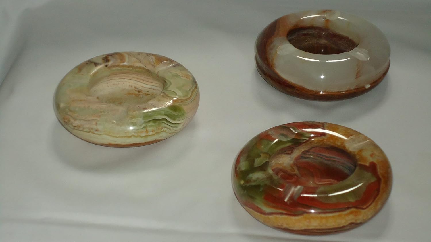 Cenicero de cigarrillos de piedra Onyx con 2 reposos, cenicero pequeño para el hogar, cenicero fresco para interiores y exteriores, mesa de café,