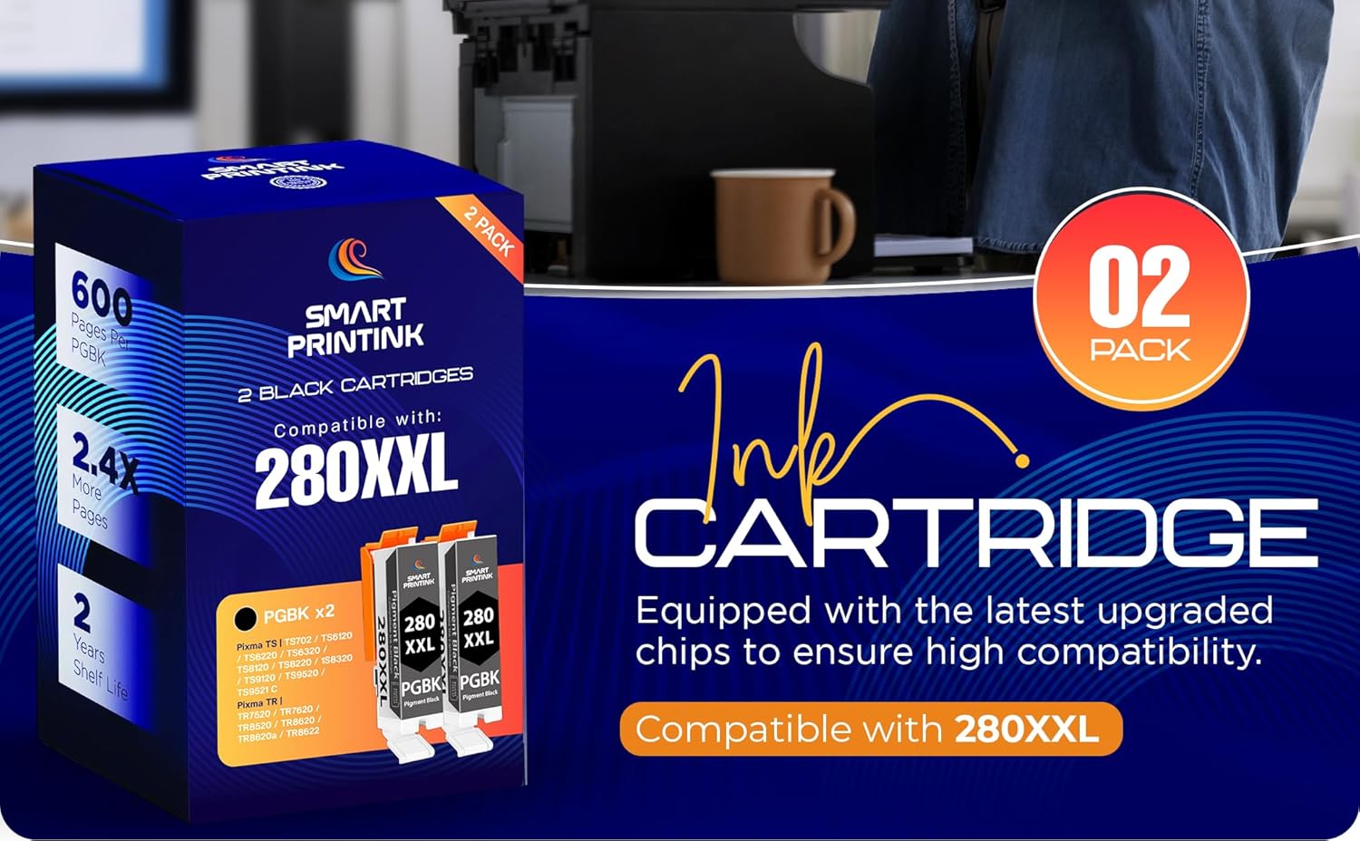 PGI-280XXL CLI-281XXL – Cartucho de repuesto compatible con Canon 280 XXL 281 XXL TR8620a compatible con TR8620a TR8620 TS702a TS9520 TS9521C TR8520