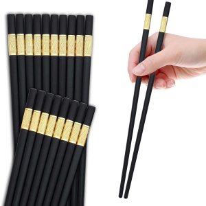 Bestdin – 10 pares de palillos de fibra de vidrio reutilizables, resistentes a altas temperaturas de alta calidad para cocinar y comer, palillos Bestdin – 10 pares de palillos de fibra de vidrio reutilizables, resistentes a altas temperaturas de alta calidad para cocinar y comer, palillos