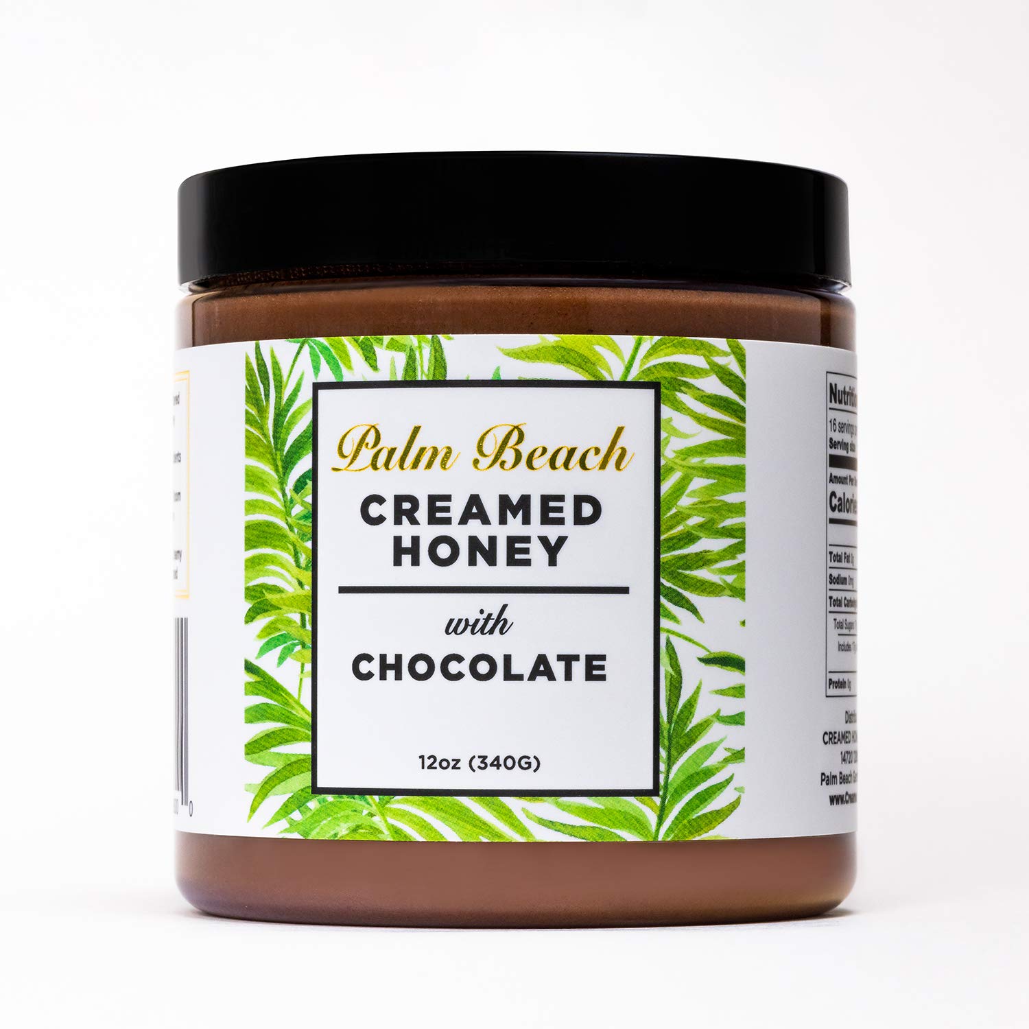 Palm Beach Creamed Honey con chocolate, miel de flores silvestres natural batida, miel pura cruda y sin filtrar, certificado Kosher, 12 onzas