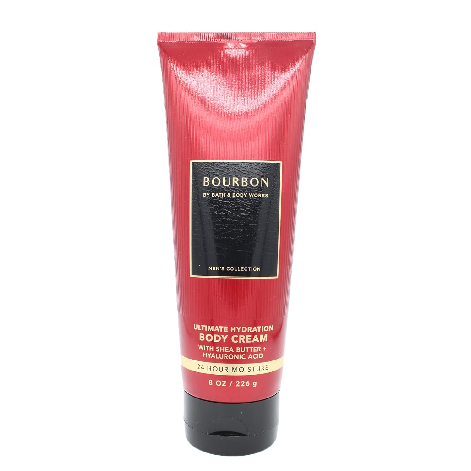 Bath and Body – BBW – Crema corporal Bourbon Ultimate Hydration de 8 onzas con manteca de karité + ácido hialurónico (paquete de 1)
