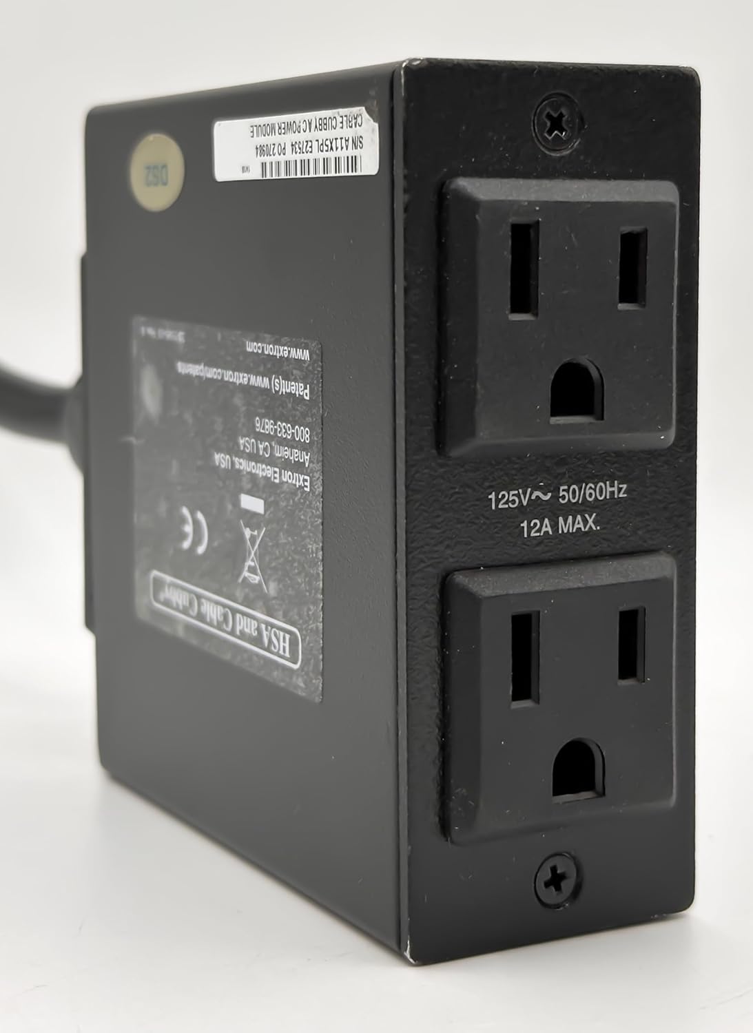 Extron Módulo de alimentación de CA de cable Cubby 70-261-01 (versión de EE. UU.)
