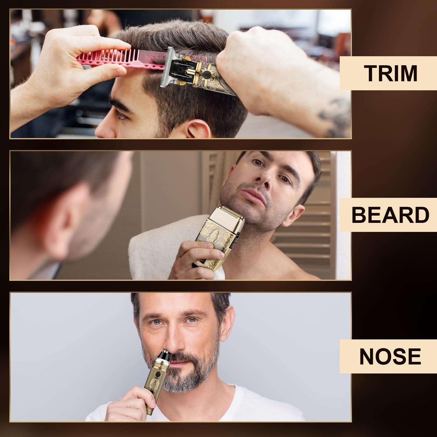 Karrte Kit de aseo profesional mejorado para hombres, maquinilla de afeitar eléctrica y recortadora de nariz, regalos para hombres