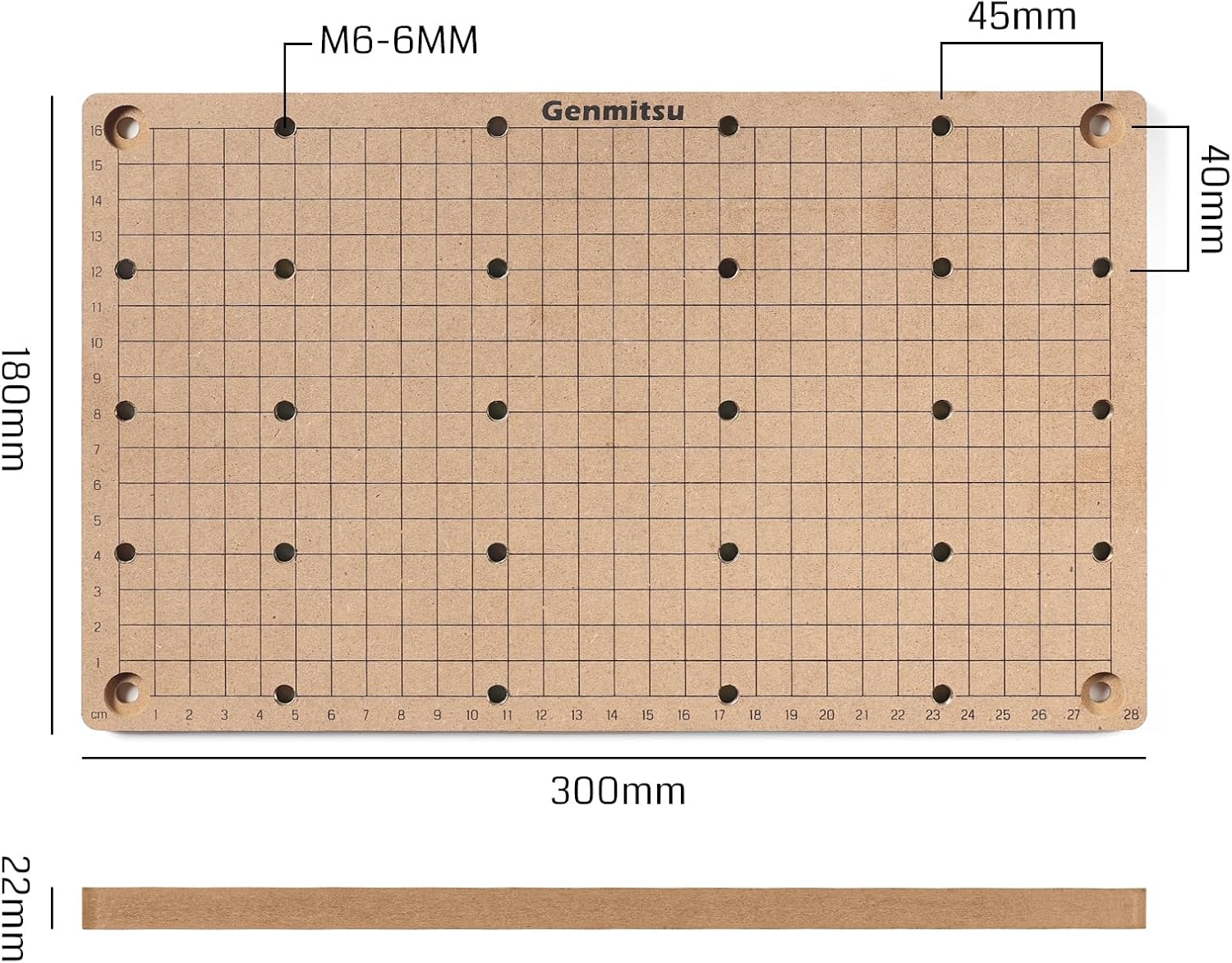 Genmitsu Alerón de rejilla CNC MDF para máquina enrutadora CNC 3018-PROVer V2, 11.811 x 7.087 x 0.472 in (11-45 x 7 x 12 pulgadas), agujeros M6