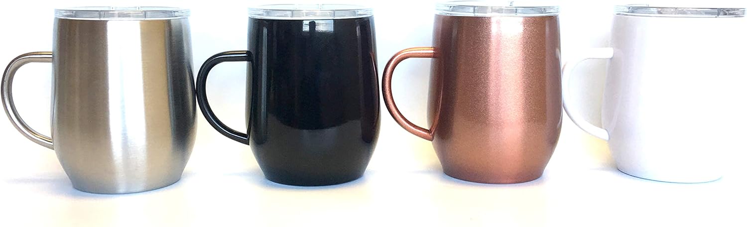 Rose Gold Stellar Townie (paquete de 2), taza de café de 14 onzas, vaso sellado al vacío de doble pared, apto para viajes, acero inoxidable, tamaño