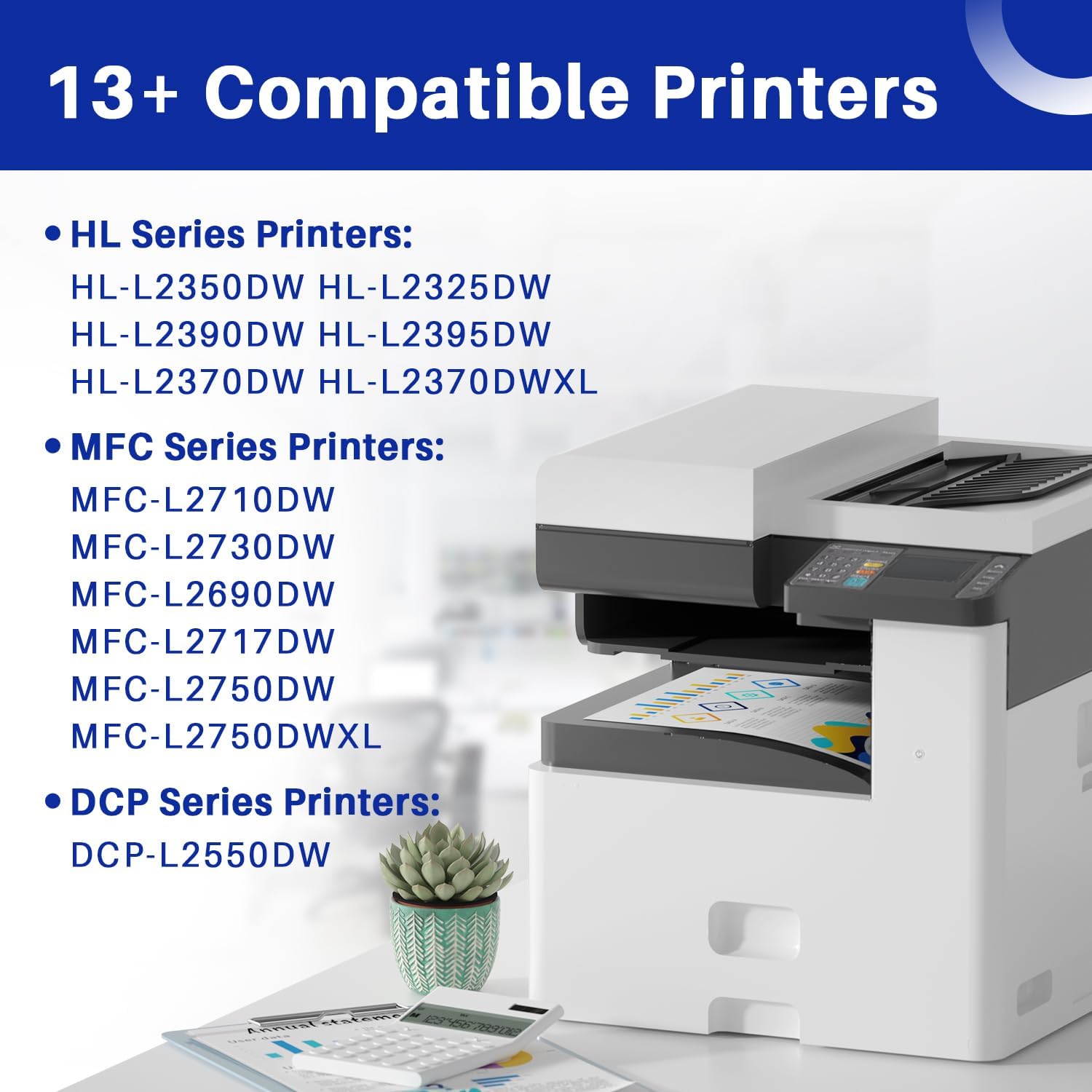 TN760 TN-760 – Cartucho de tóner de repuesto para tóner Brother High Yield TN-730 TN730, compatible con DCP-L2550DW HL-L2350DW HL-L2370DW HL-L2390DW