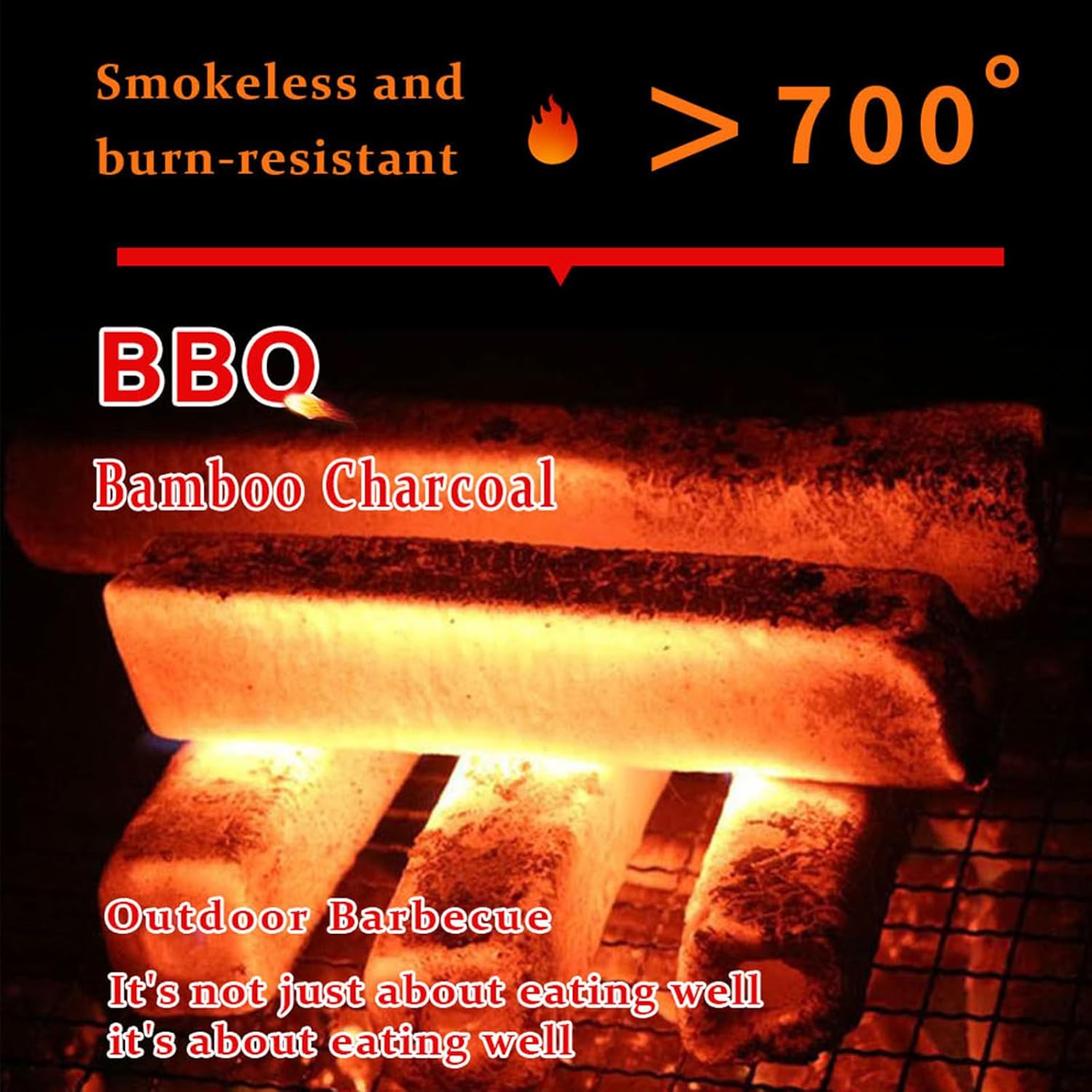 SYSDB.B. QTroncos de carbón de bambú, 100% natural, dura 6 horas, parrilla de carbón sosteniblebarbacoaparrilla de cerámicaparrilla de hervidor