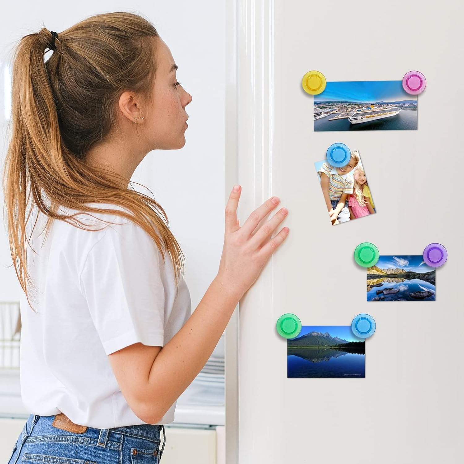 DIFIT 10 imanes para nevera pequeños y redondos para refrigerador, bonitos imanes para pizarra blanca, mini imanes fuertes para nevera, pequeños