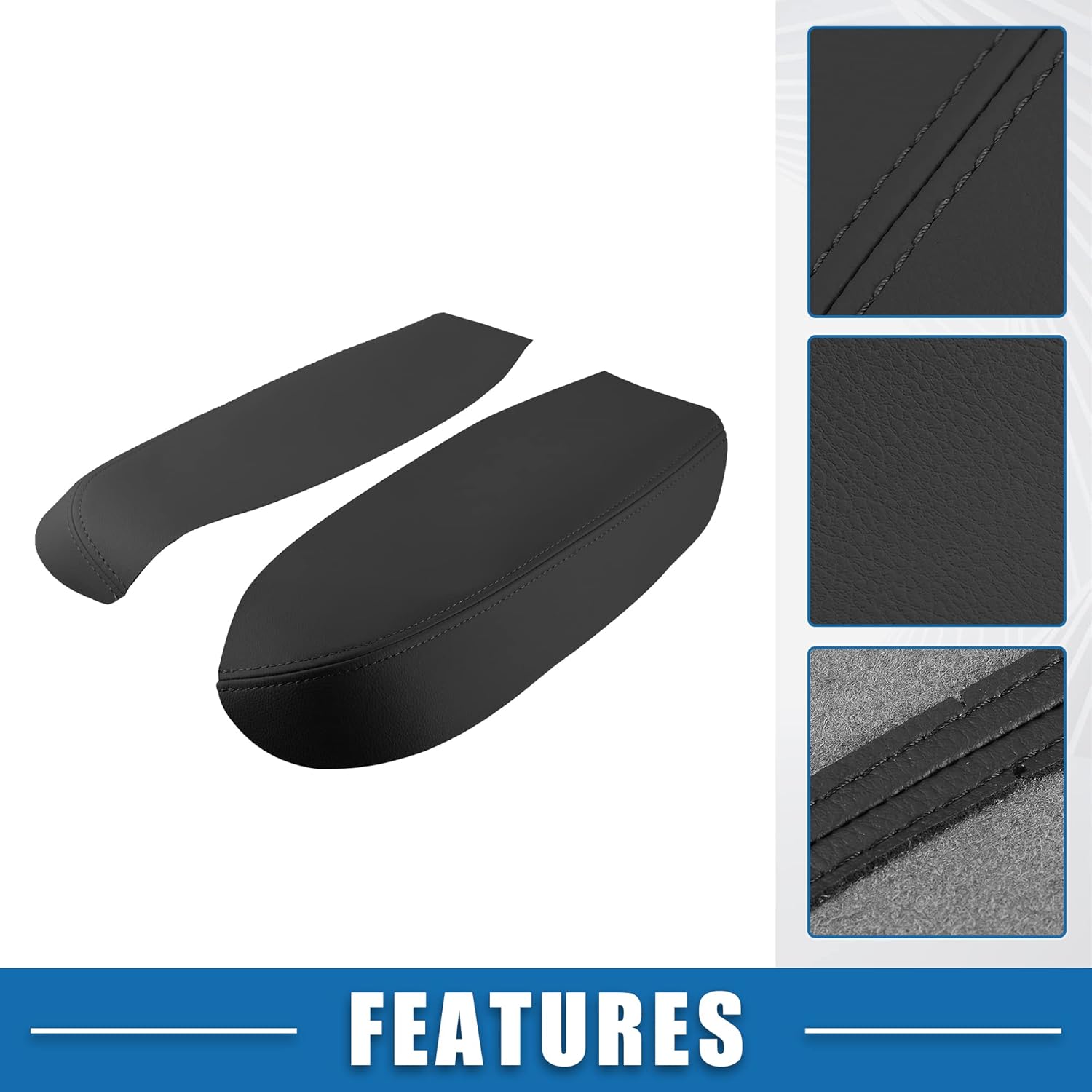 A ABSOPRO Panel de la puerta delantera del coche reposabrazos cubierta interior de la puerta trims para Acura RDX 2007-2012 negro 1 par