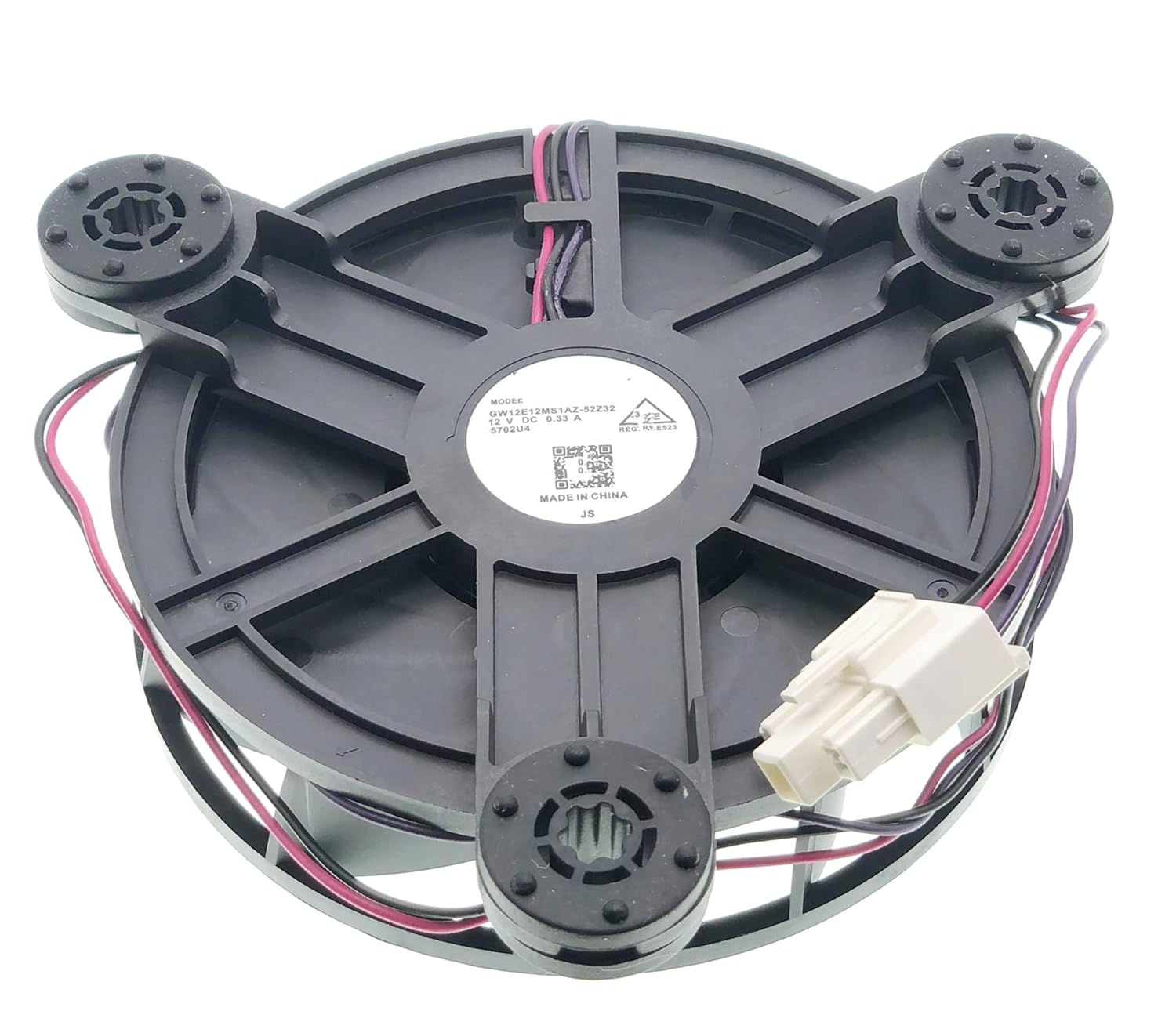 GW12E12MS1AZ-52Z32 Motor de ventilador de refrigeración para refrigerador compatible con refrigerador Haier, DC 12V 0.33A 3-Wire 5500RPM Tamaño