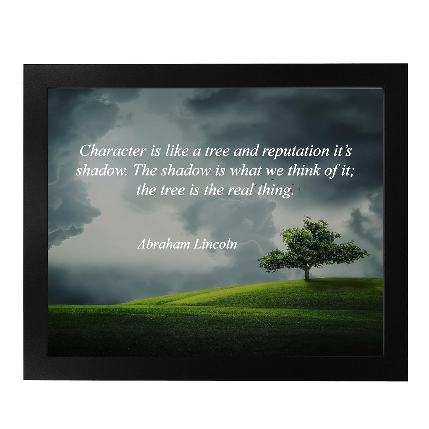 Character Is Like a Tree – Abraham Lincoln Inspirational Wall Decor Print, Patriotic Landscape Motivational Art For Home Decor, Office Decor,