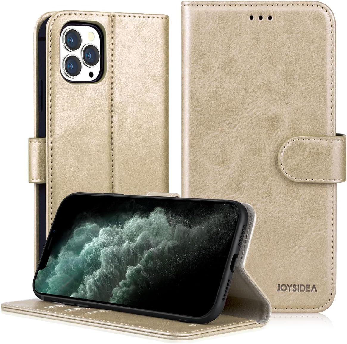 Funda tipo cartera para iPhone 11 Pro Max, de piel sintética, magnética, con soporte para tarjeta de crédito, soporte y funda a prueba de golpes