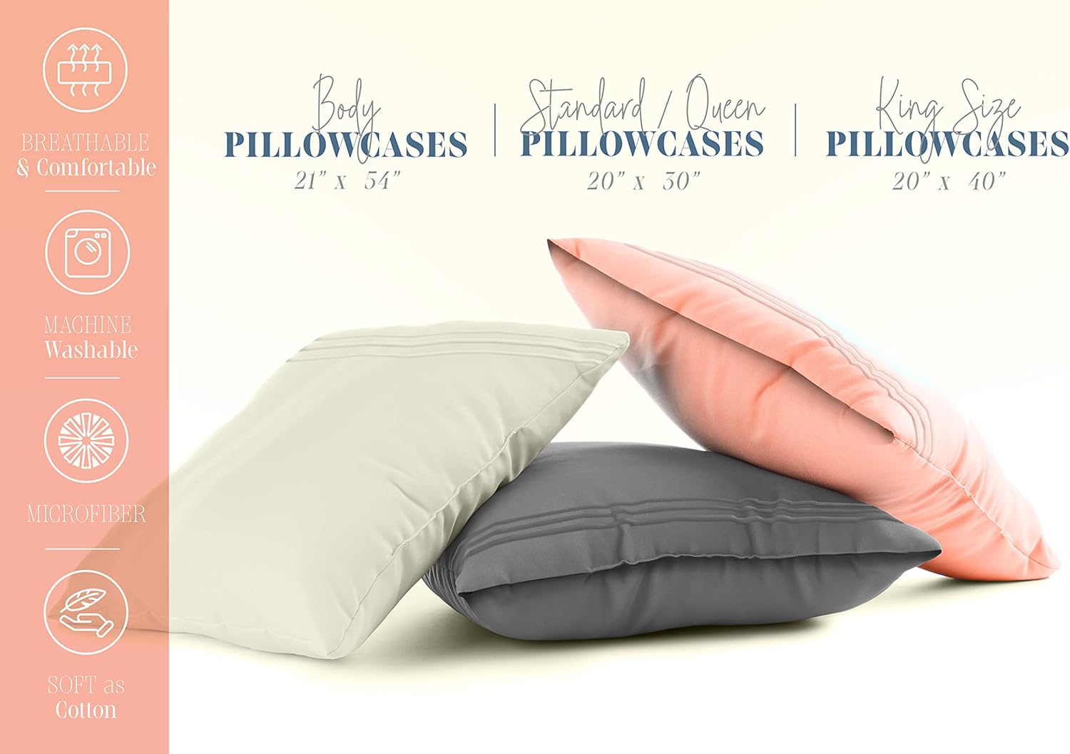 Elegant Comfort Fundas de almohada sólidas de calidad egipcia de 1500 hilos, fácil cuidado, tejido suave, resistente a las arrugas y a las manchas,