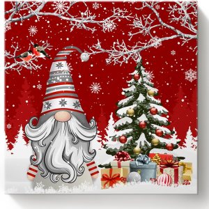 Savannan Pintura por números, árbol de Navidad, gnomo, rama, petirrojo, copo de nieve, bosque, invierno, lienzo enmarcado, kit de pintura acrílica, Savannan Pintura por números, árbol de Navidad, gnomo, rama, petirrojo, copo de nieve, bosque, invierno, lienzo enmarcado, kit de pintura acrílica,