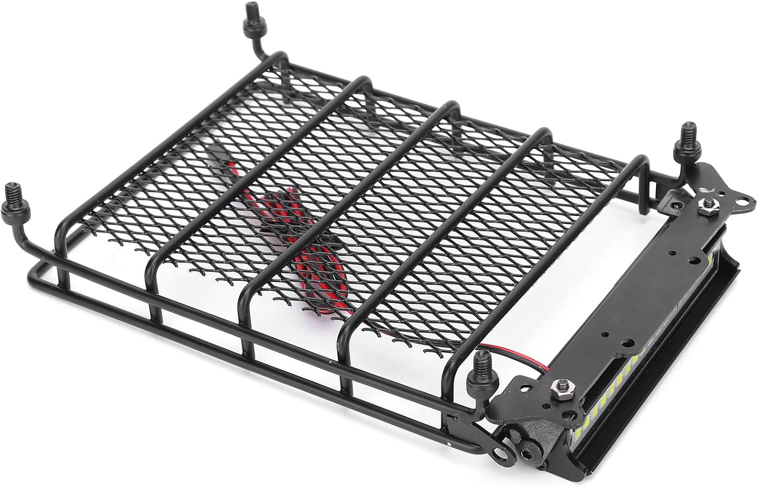 Alomejor RC Car Roof Rack RC Roof Luggage Storage Box Top Carrier con 4 tuercas para MN D90 99S RC modelo de coche
