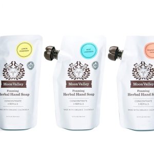 Moon Valley – Bolsa de repuesto para jabón de manos espumoso, paquete de tres unidades, limón y romero, menta lavanda, jabón de pomelo, vegano y sin Moon Valley – Bolsa de repuesto para jabón de manos espumoso, paquete de tres unidades, limón y romero, menta lavanda, jabón de pomelo, vegano y sin